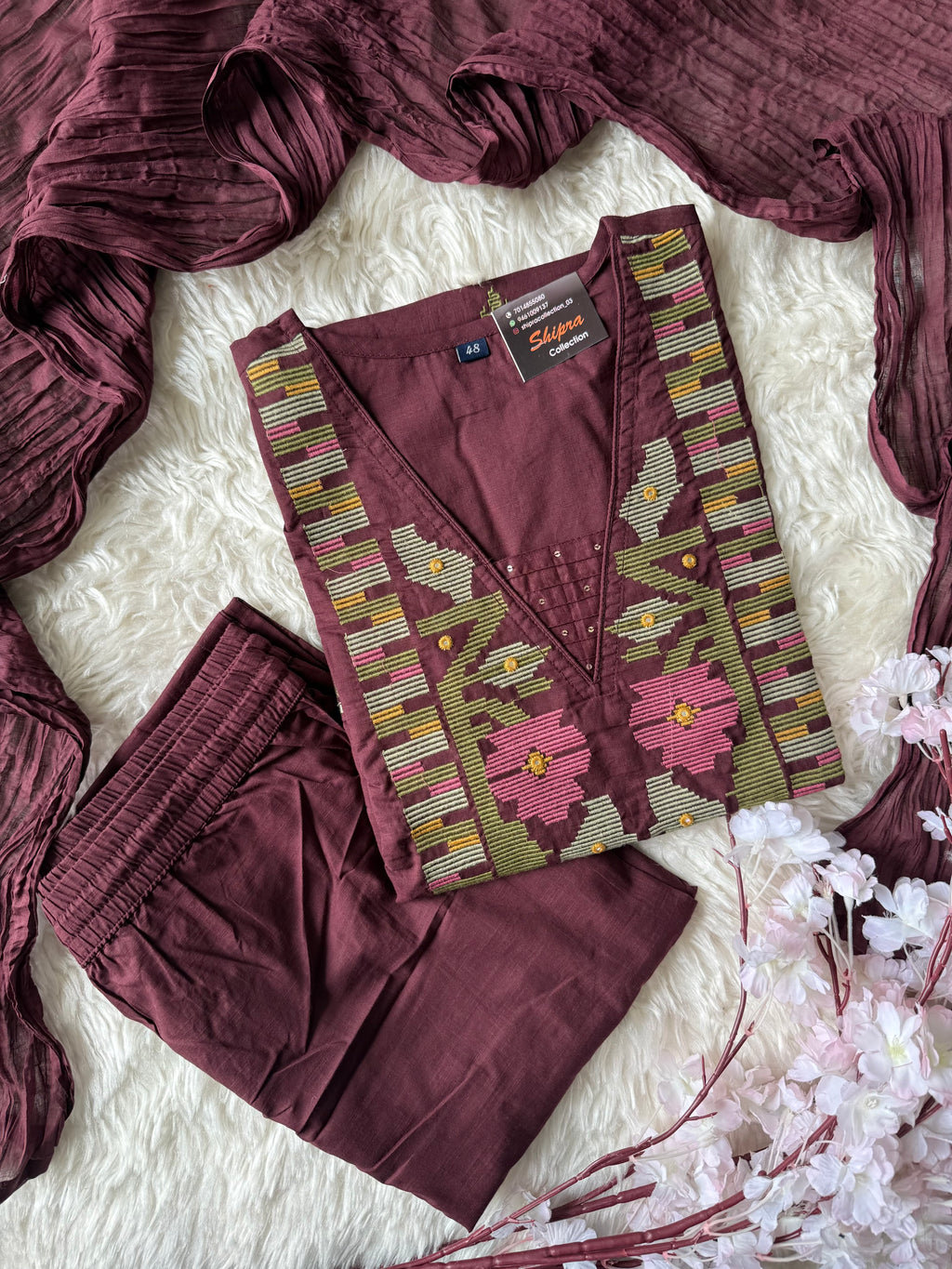 Premium Cotton Kurti Pant Dupatta Set
