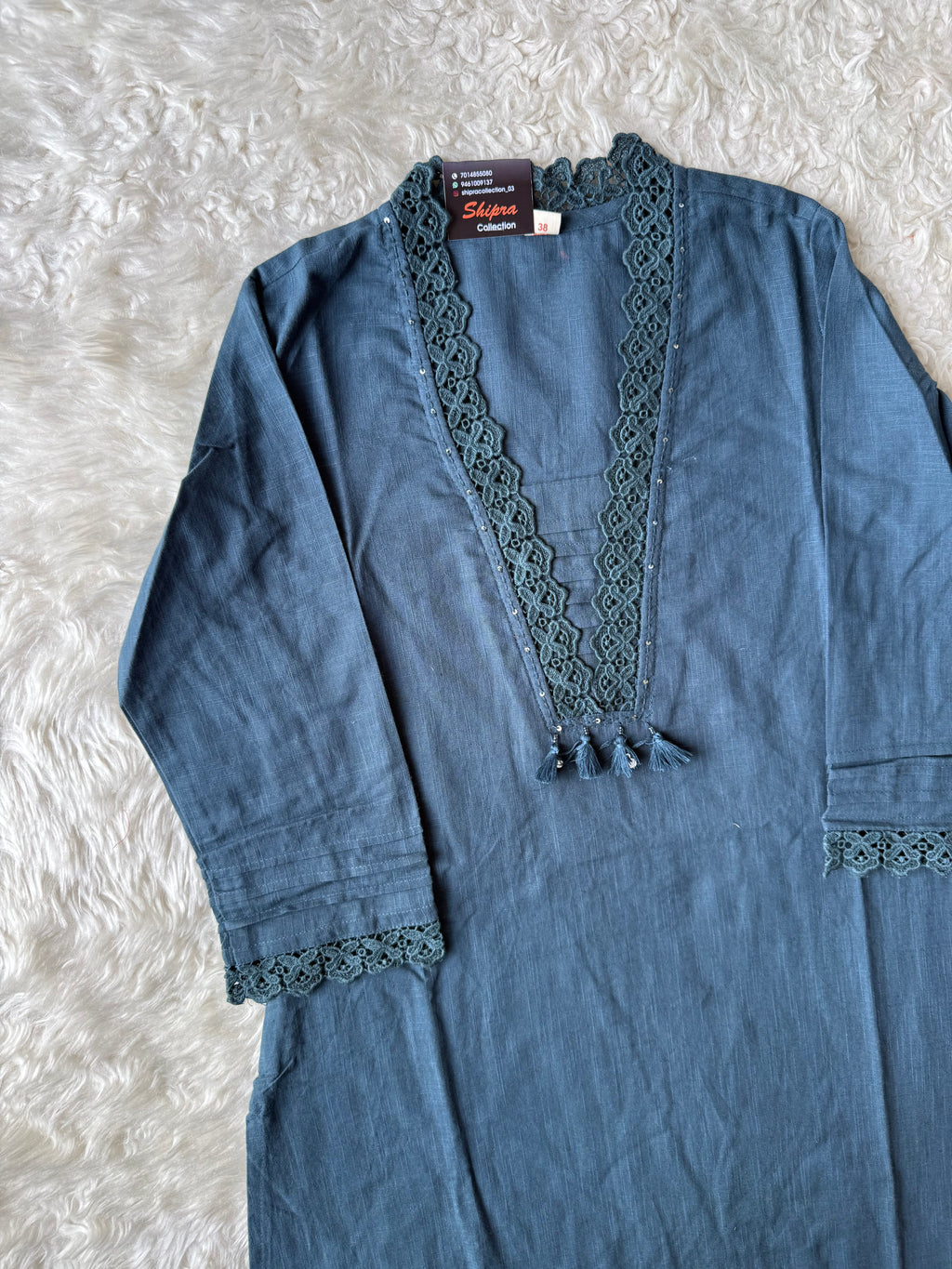 Khadi Cotton Kurti Pant Set