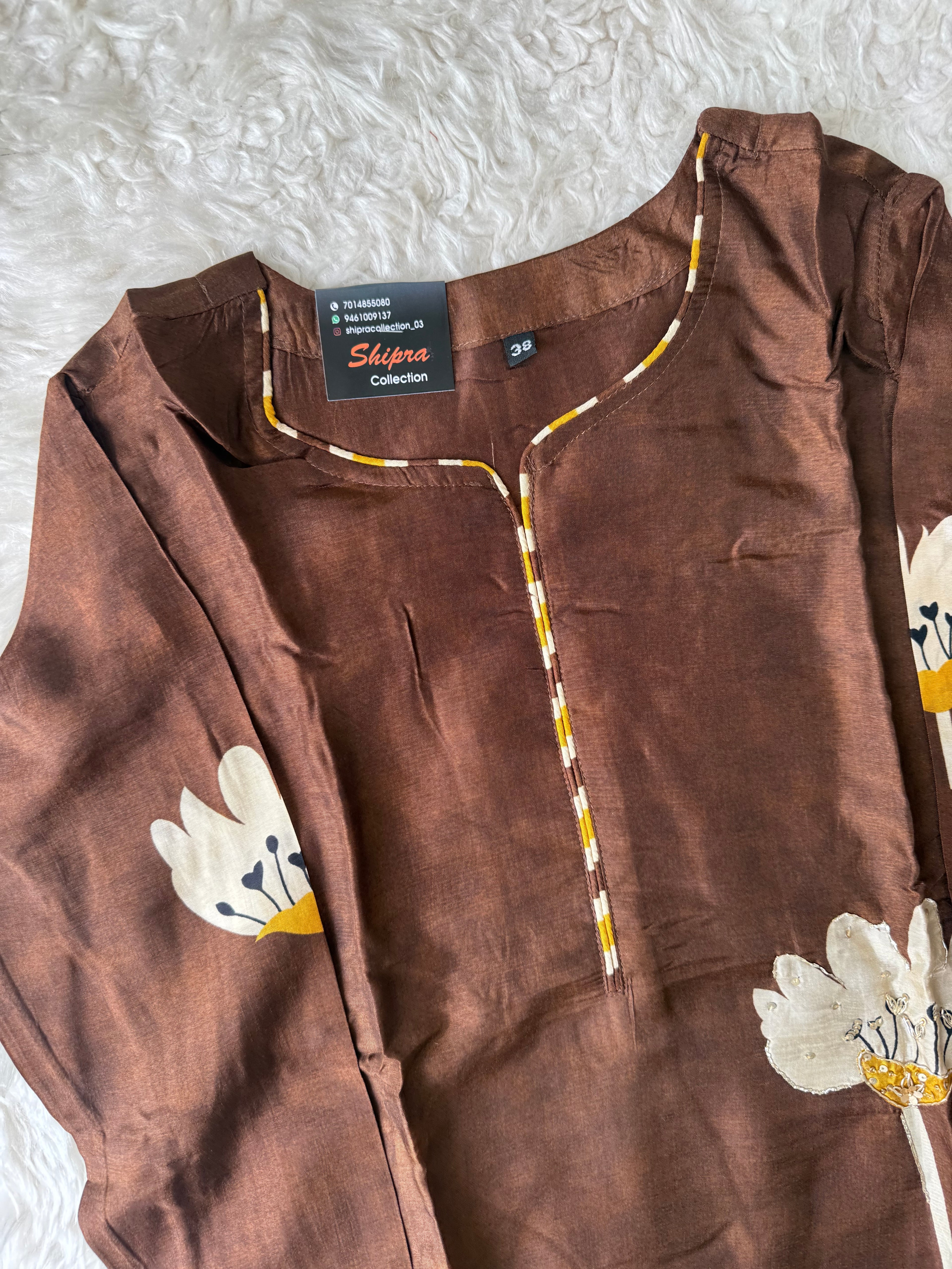 Russian Silk Kurti Pant Dupatta Set