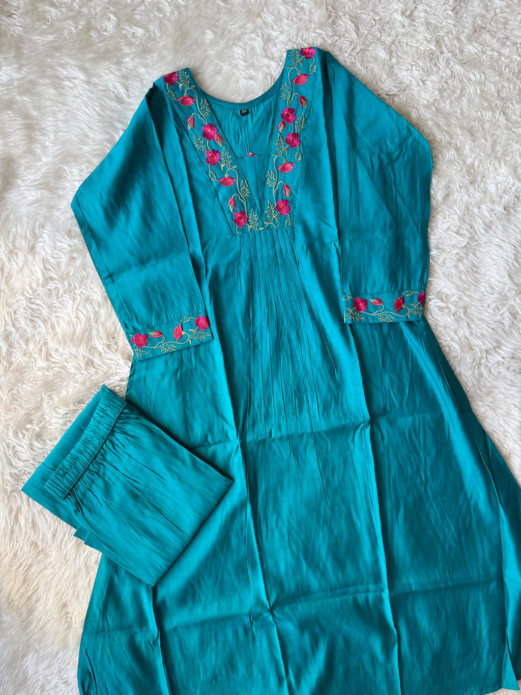 Pure Muslin Silk Kurti Plazo Set
