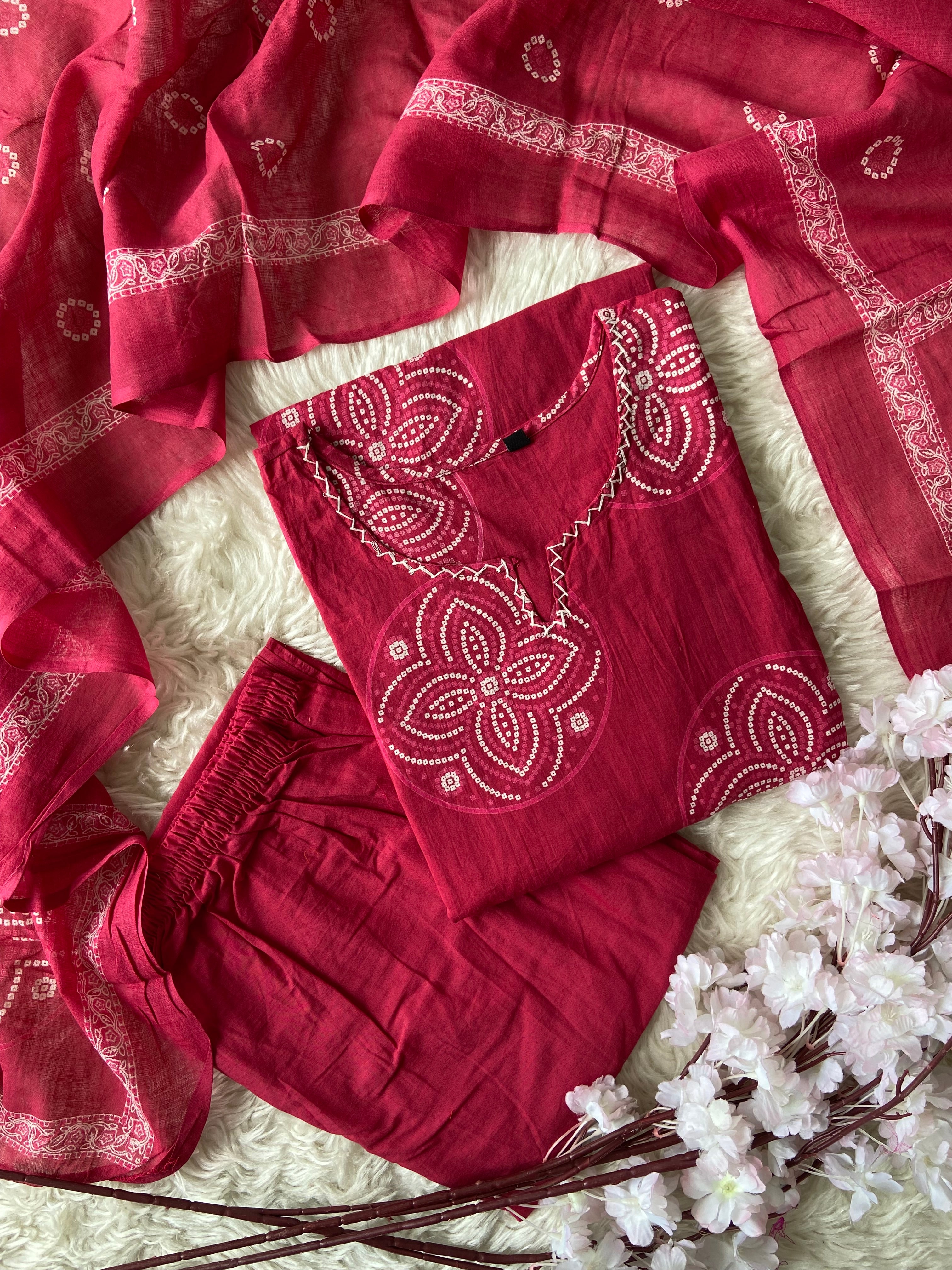 Budget Friendly Kurti Pant Dupatta Set