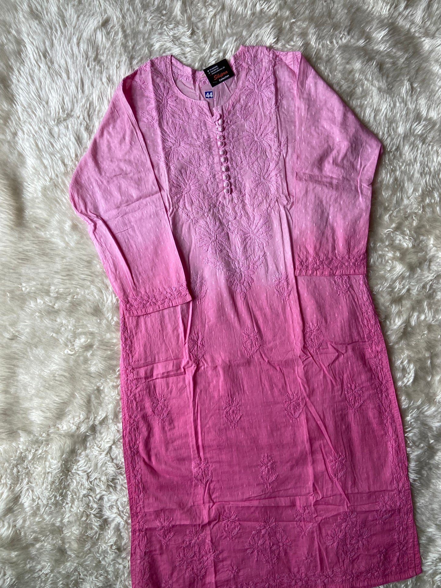 Dobey Cotton Chikankari kurti