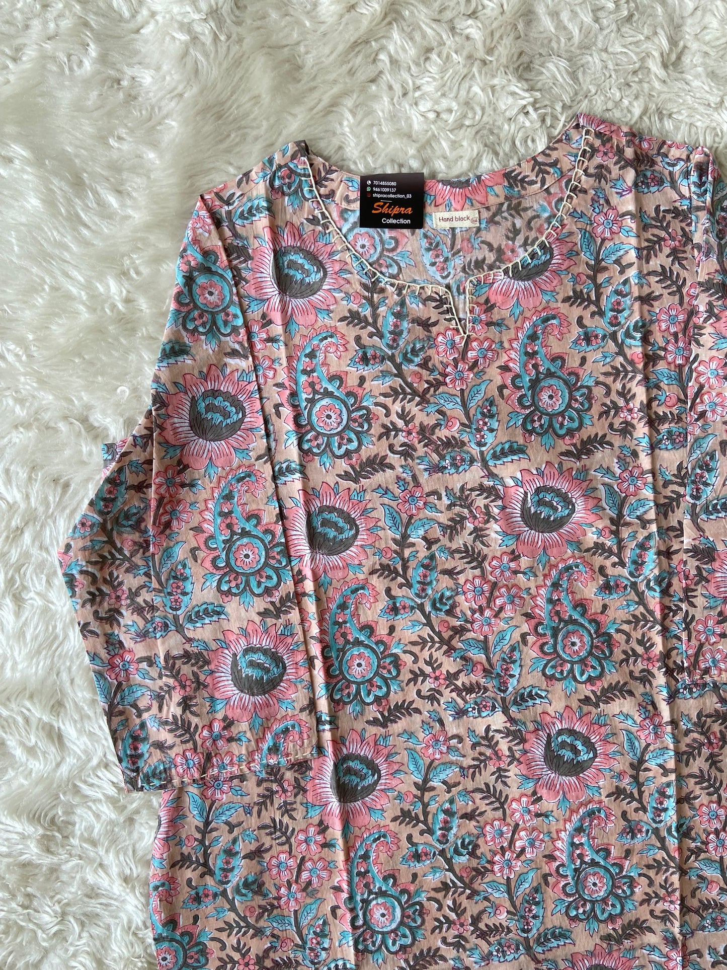 Premium Cotton Handblock Kurti