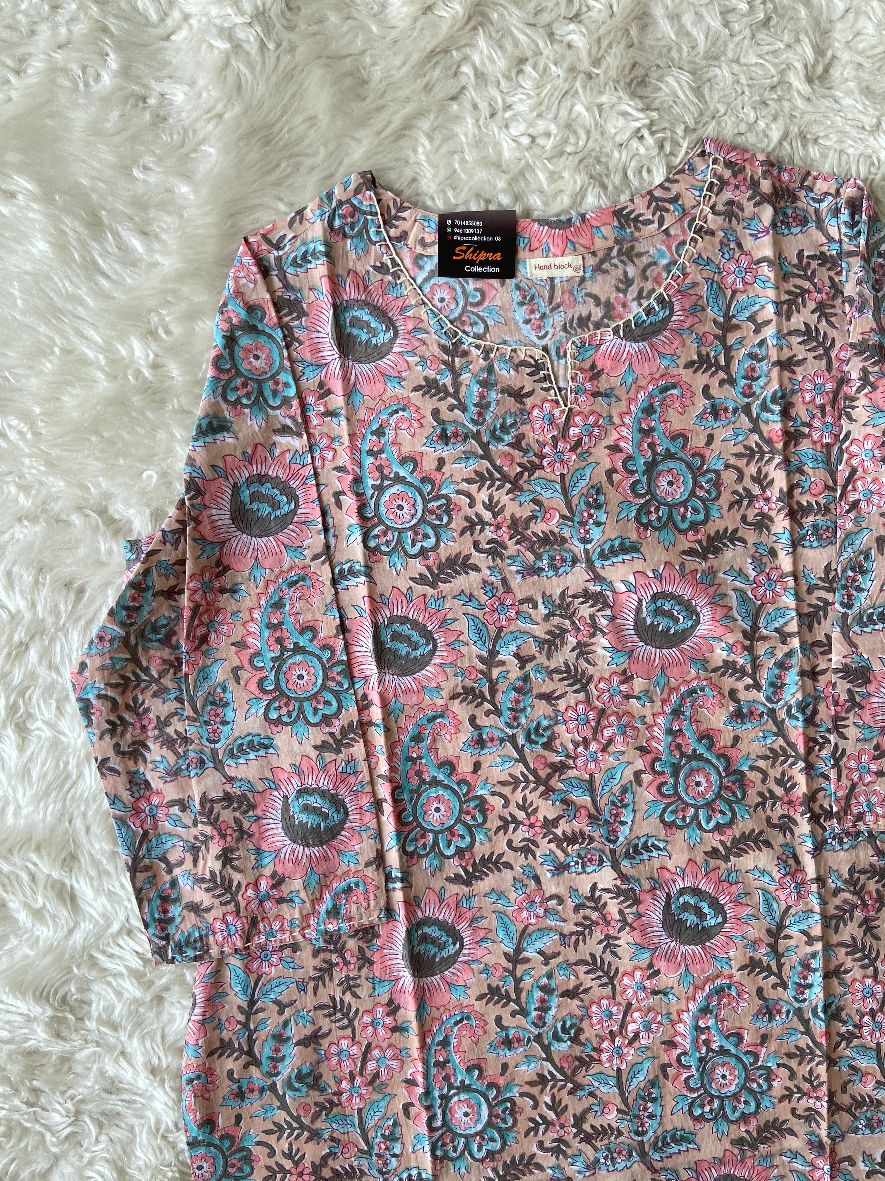 Premium Cotton Handblock Kurti