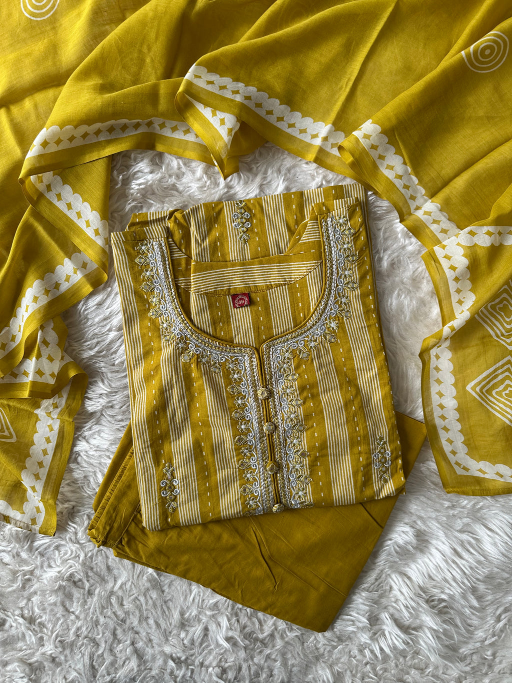 Pure Cotton Kurti Pant Dupatta Set