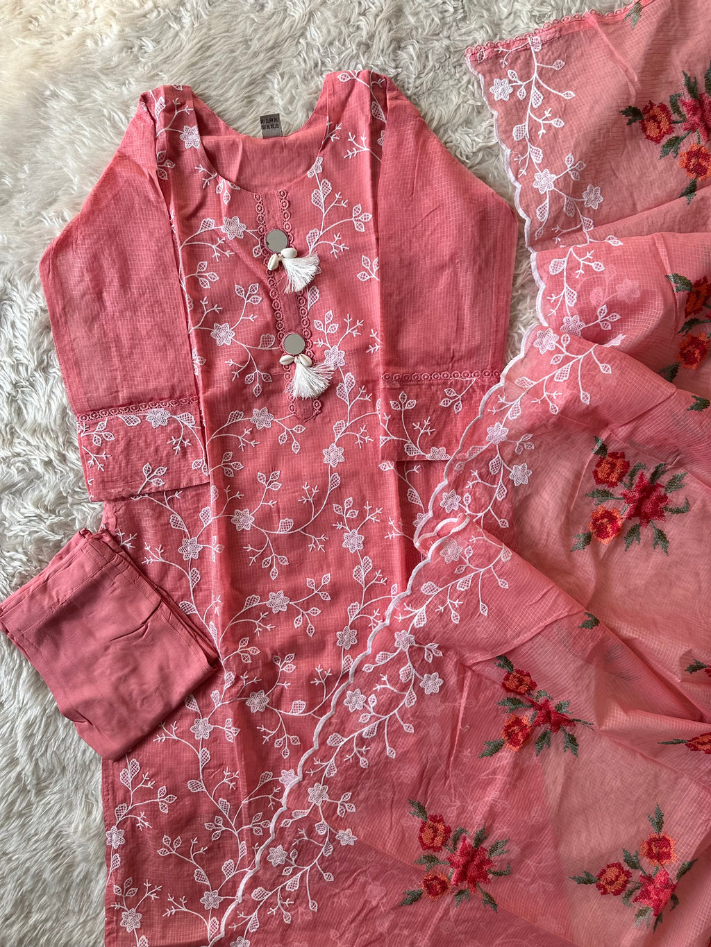 Doriya Love Kurti Pant Paired With Mati Dupatta Set