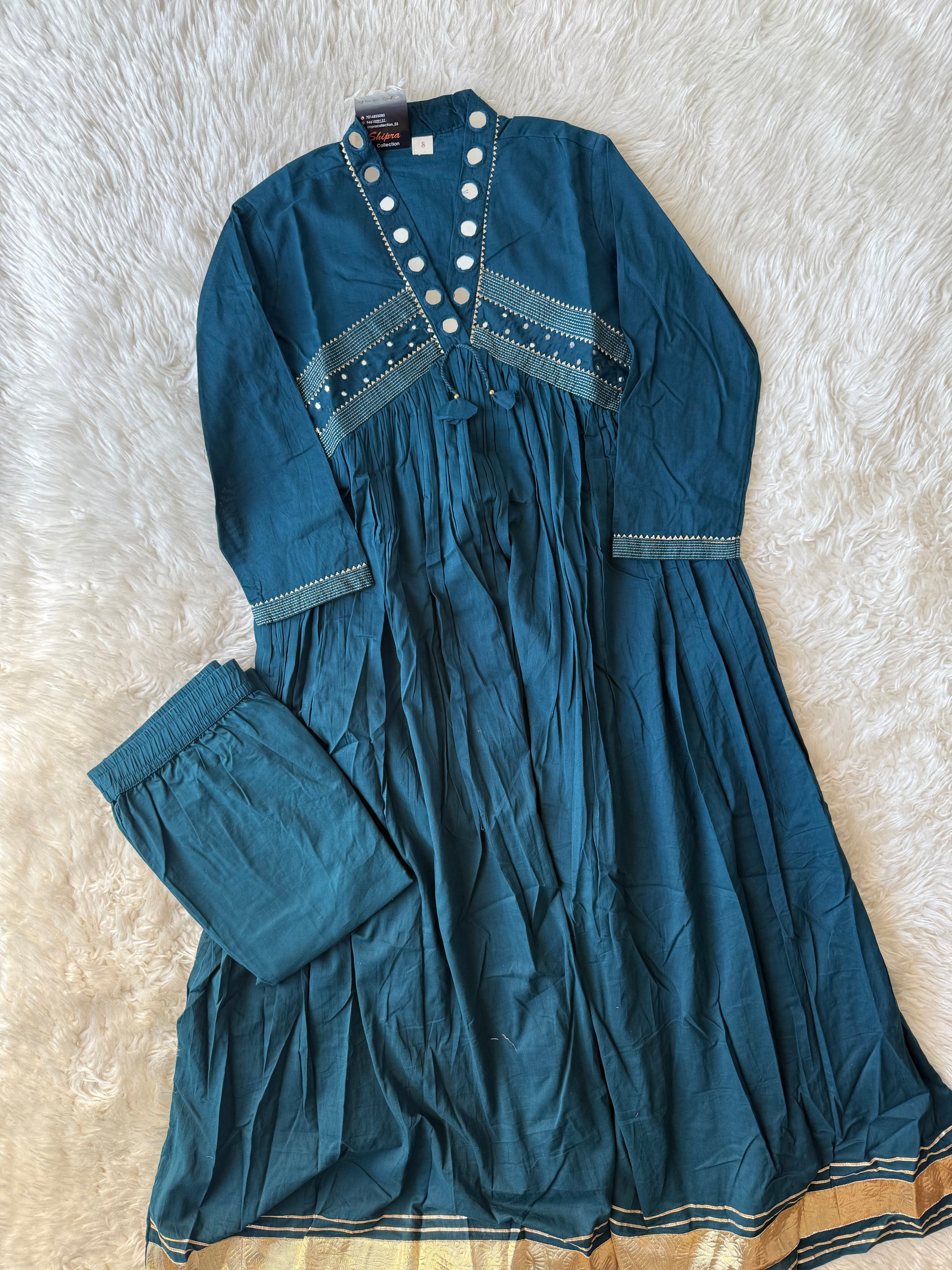 Premium Cotton Flare Kurti Pant Set