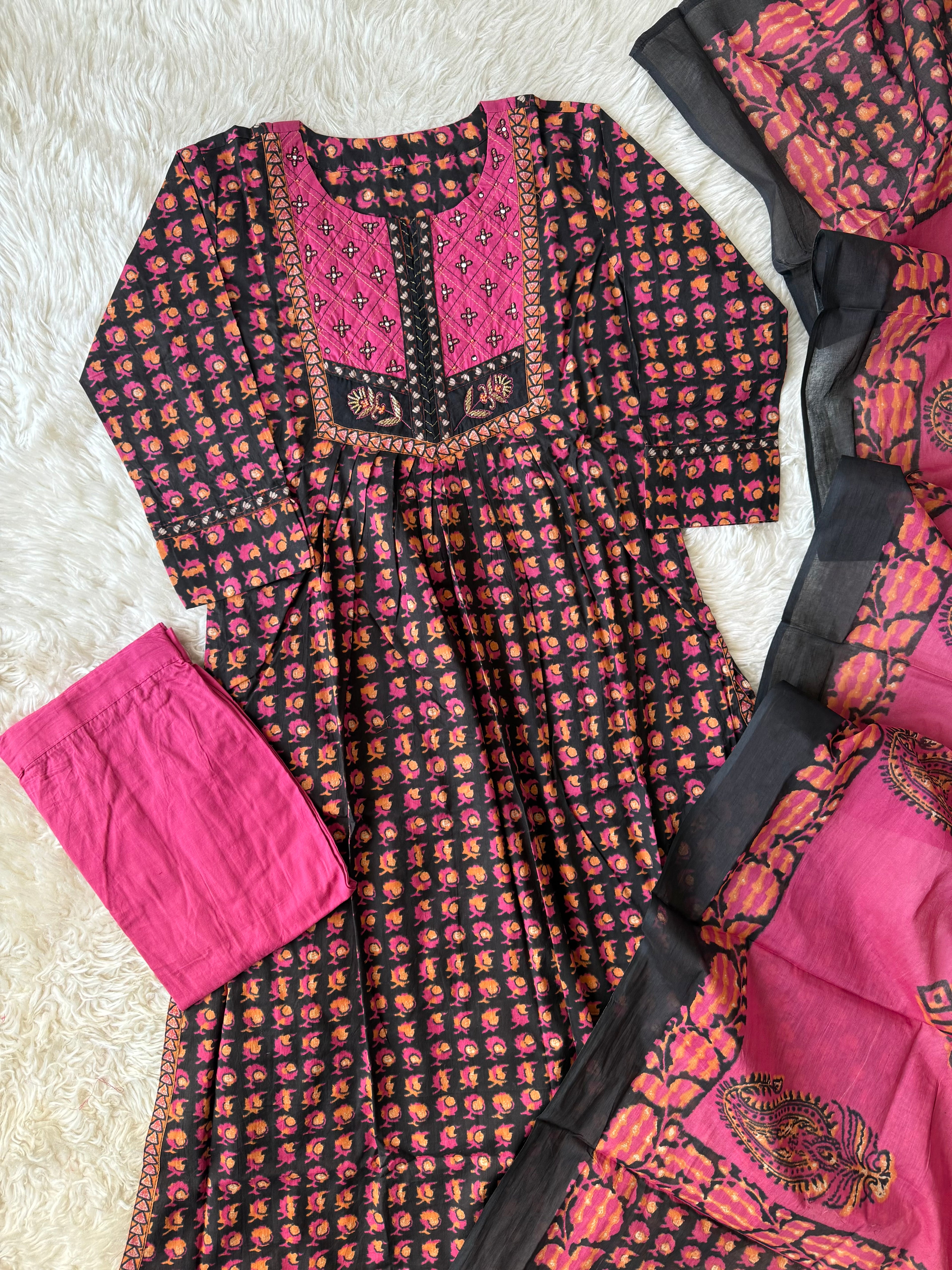 Premium Cotton Kurti Pant Dupatta Set