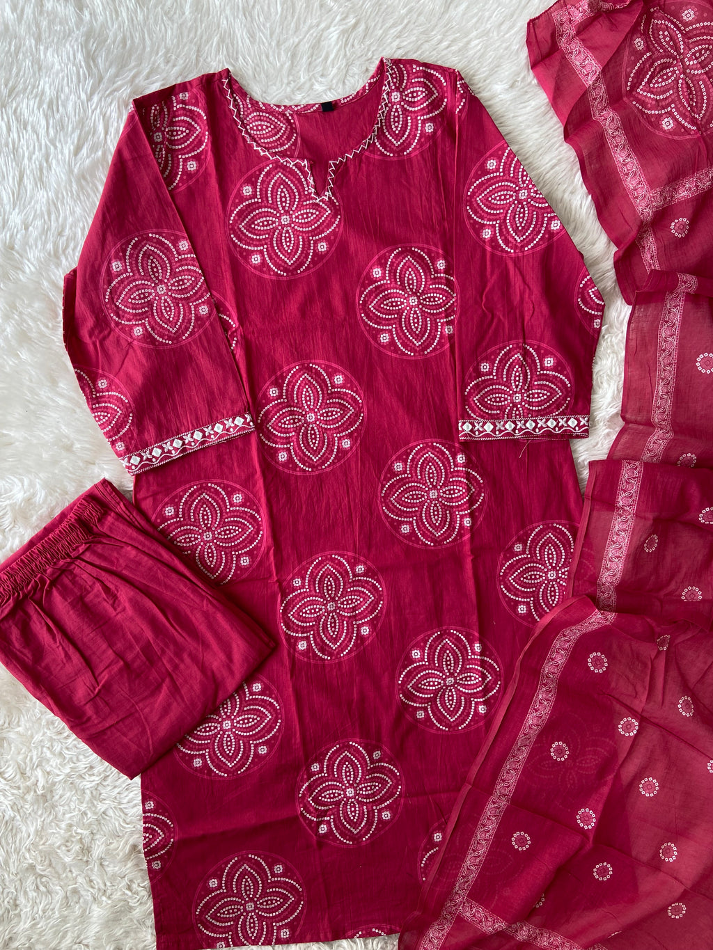 Budget Friendly Kurti Pant Dupatta Set