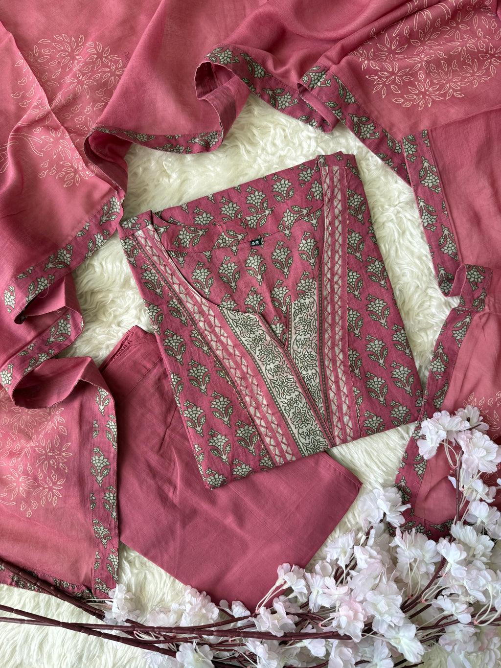 Premium Cotton Kurti Pant Dupatta Set