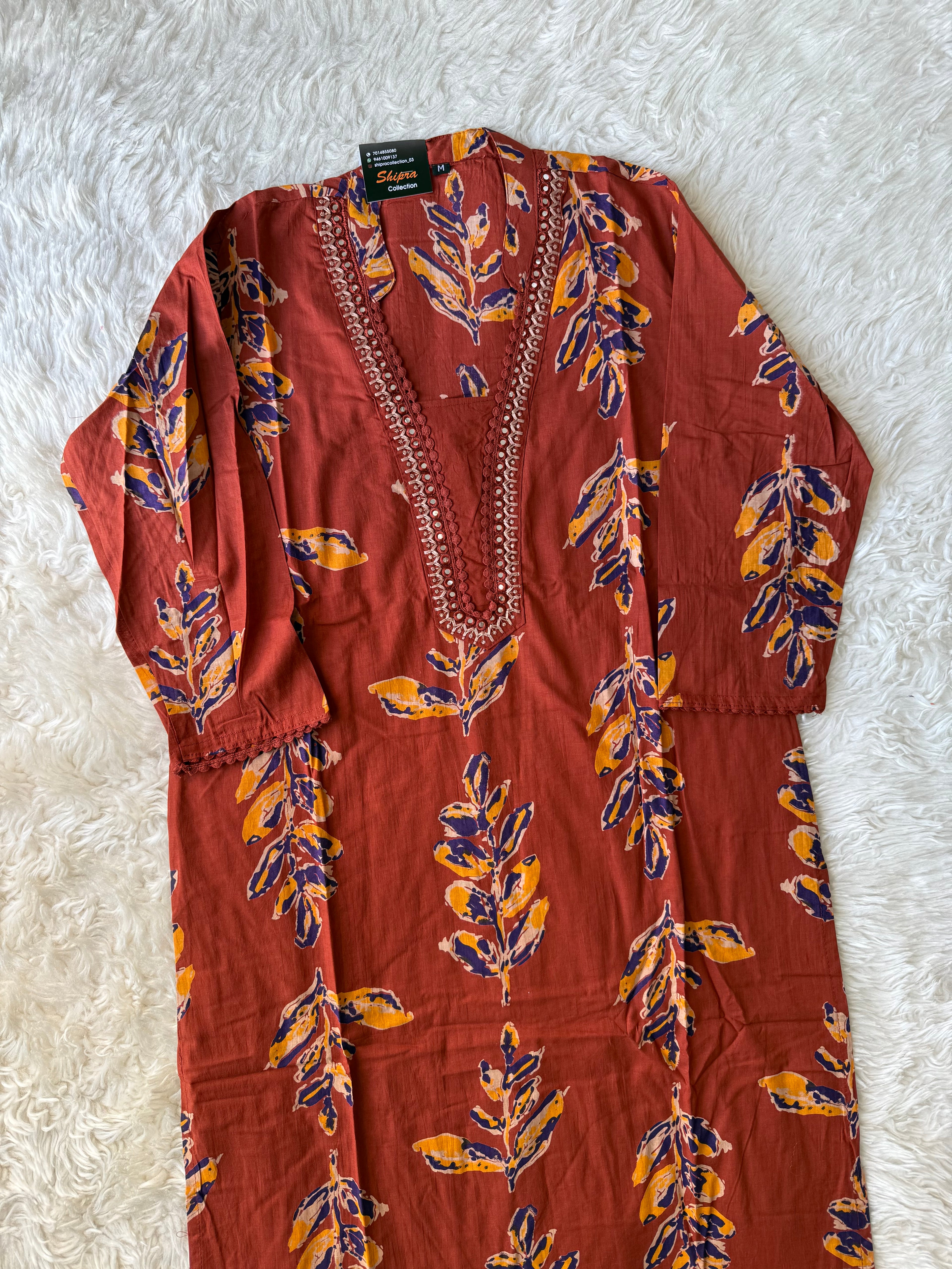 Pure Cotton Kurti Pant Dupatta Set