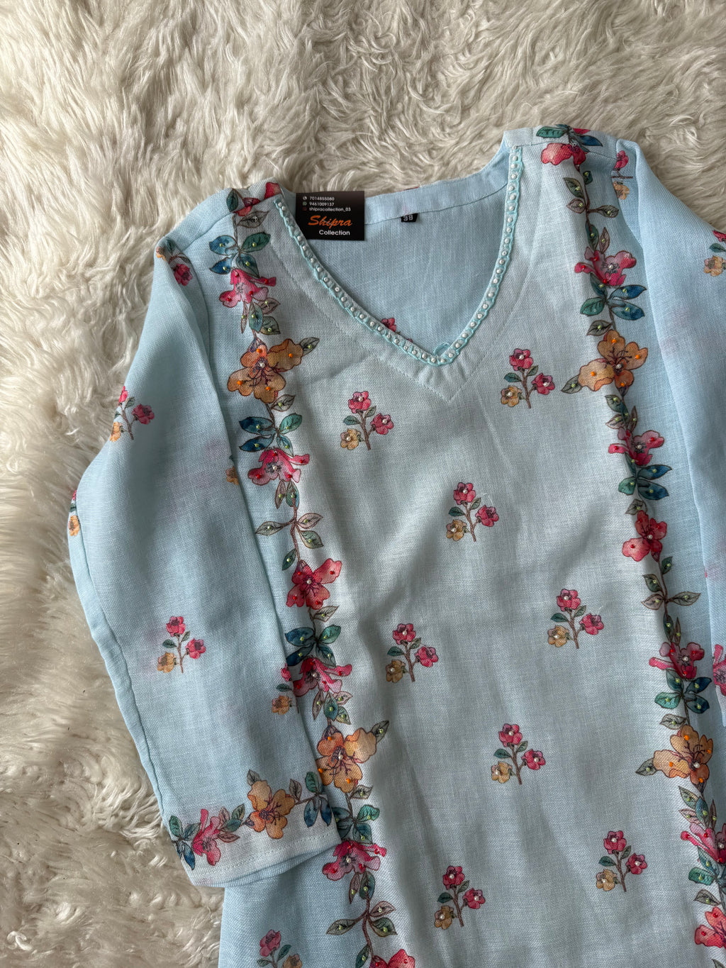 Linen Kurti Pant Dupatta Set