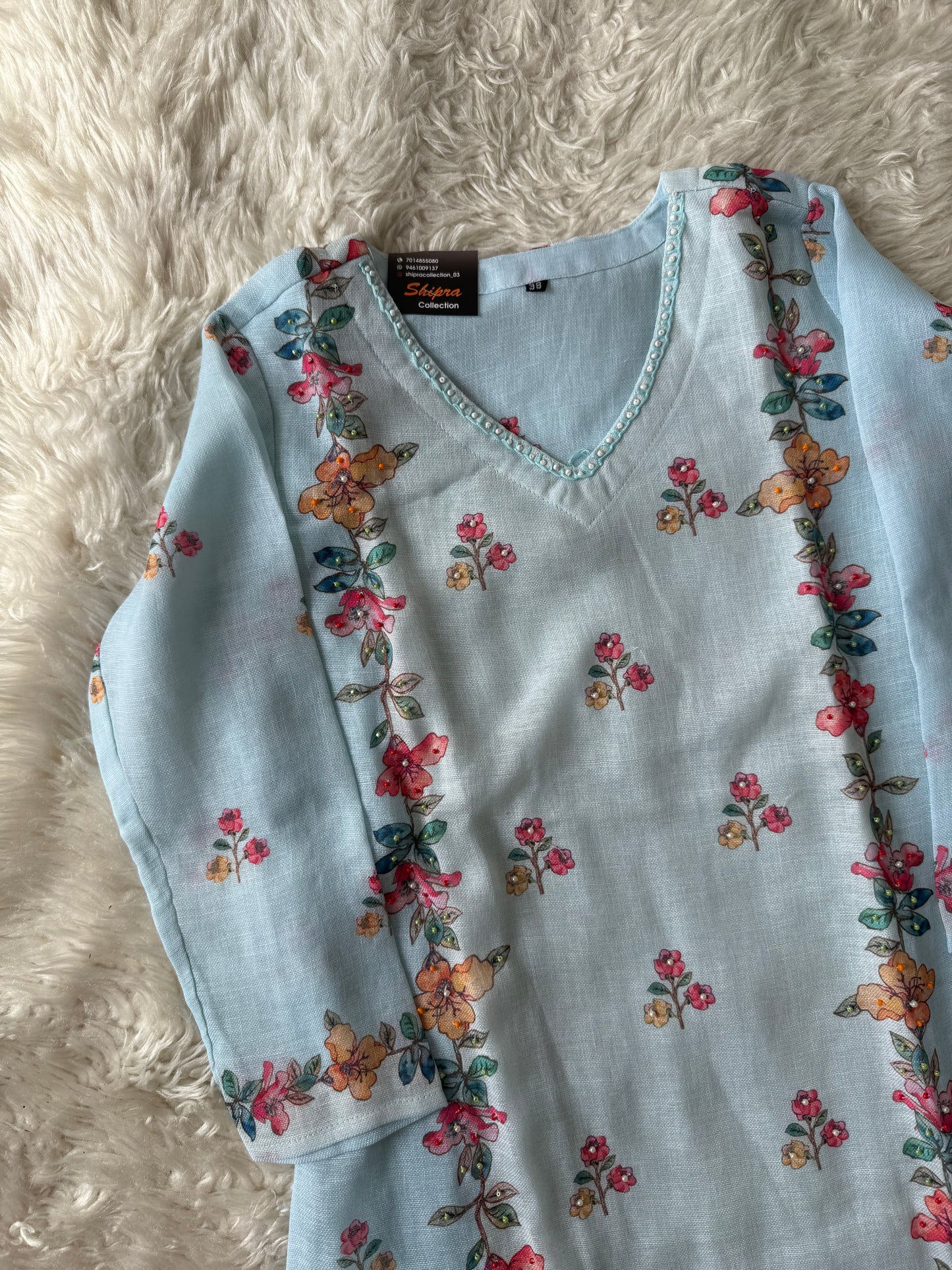 Linen Kurti Pant Dupatta Set