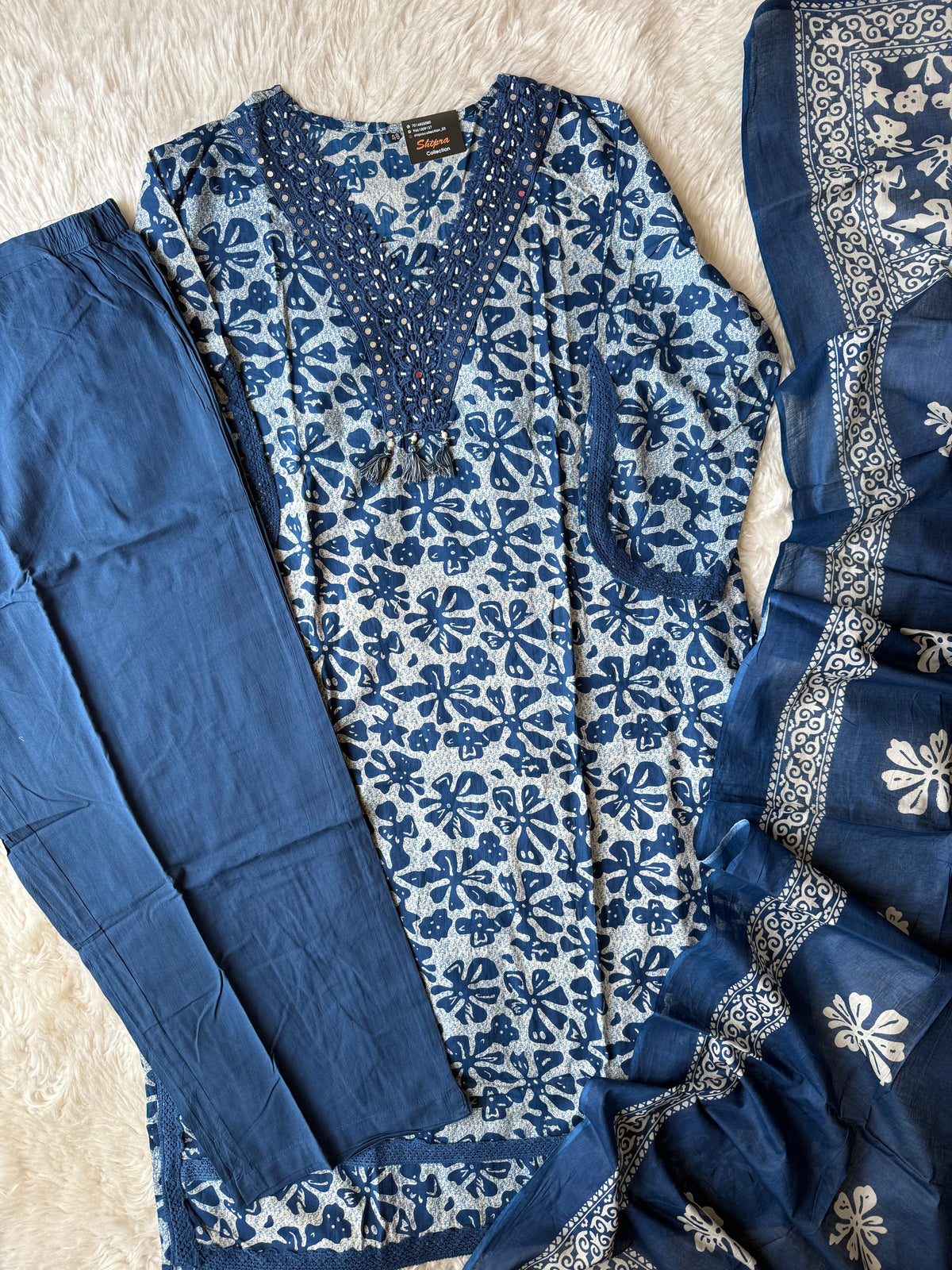 Premium Cotton Kurti Pant Dupatta Set