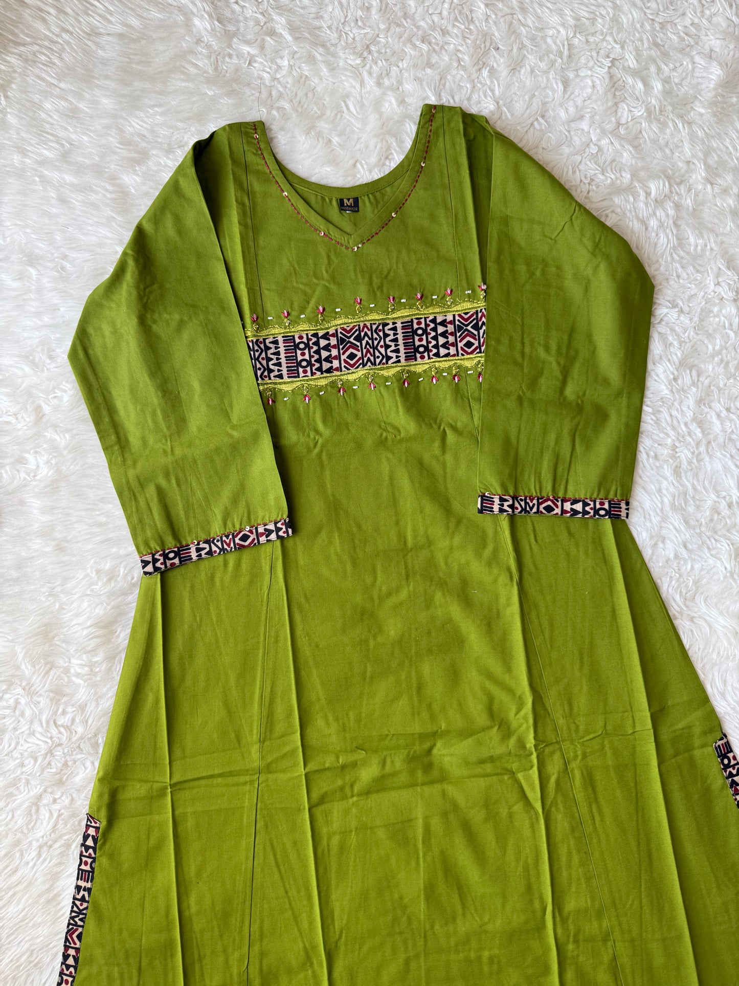 Pure Cotton Aline Kurti Plazo Dupatta Set