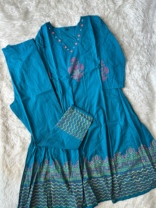 Cotton FLARE Kurti Pant Set