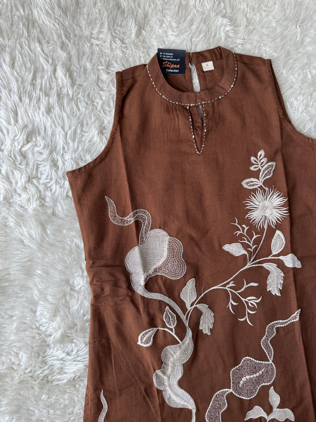 Khadi Cotton Sleeveless Kurti Pant Set