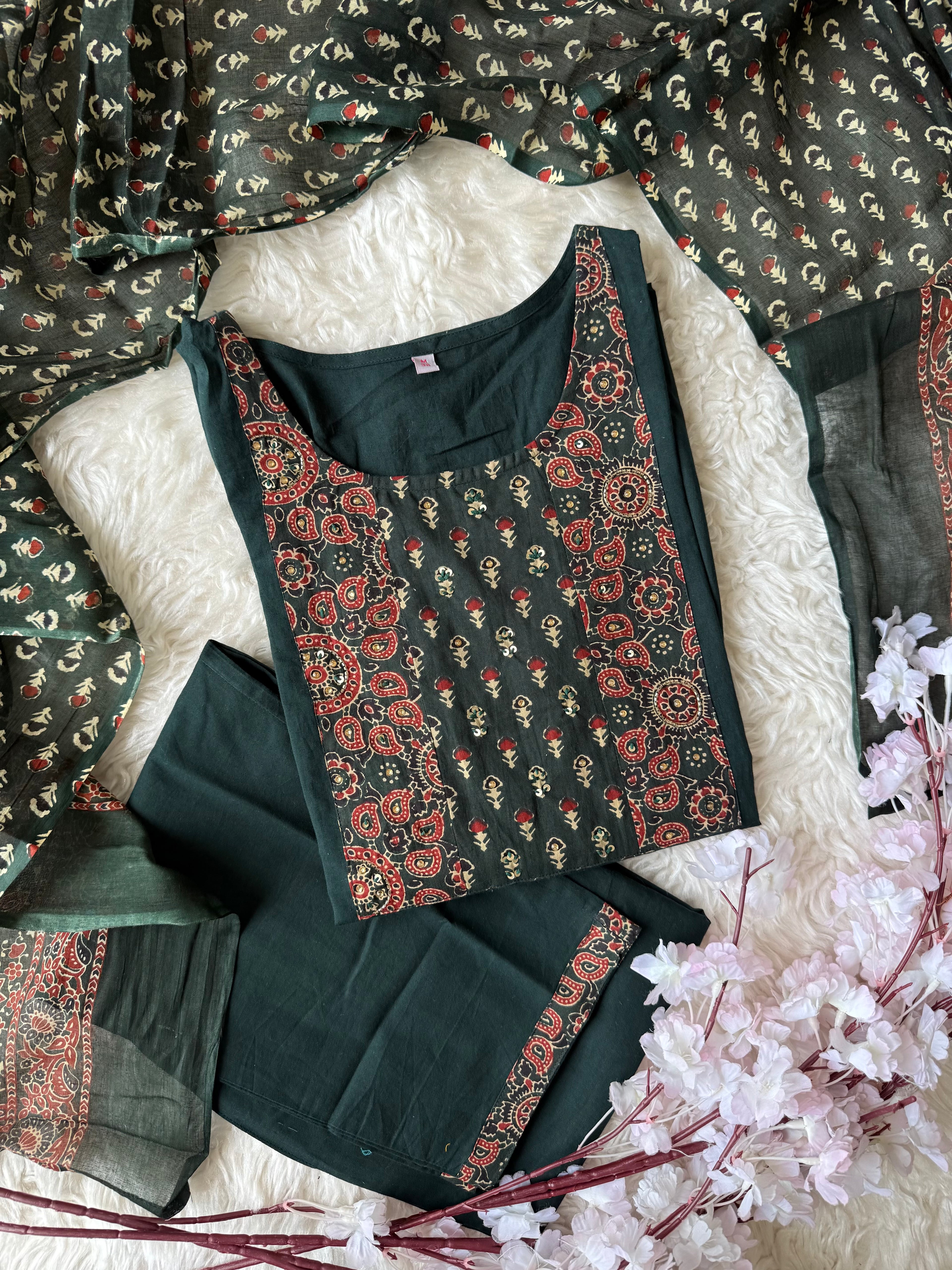 Premium Cotton Kurti Pant Dupatta Set