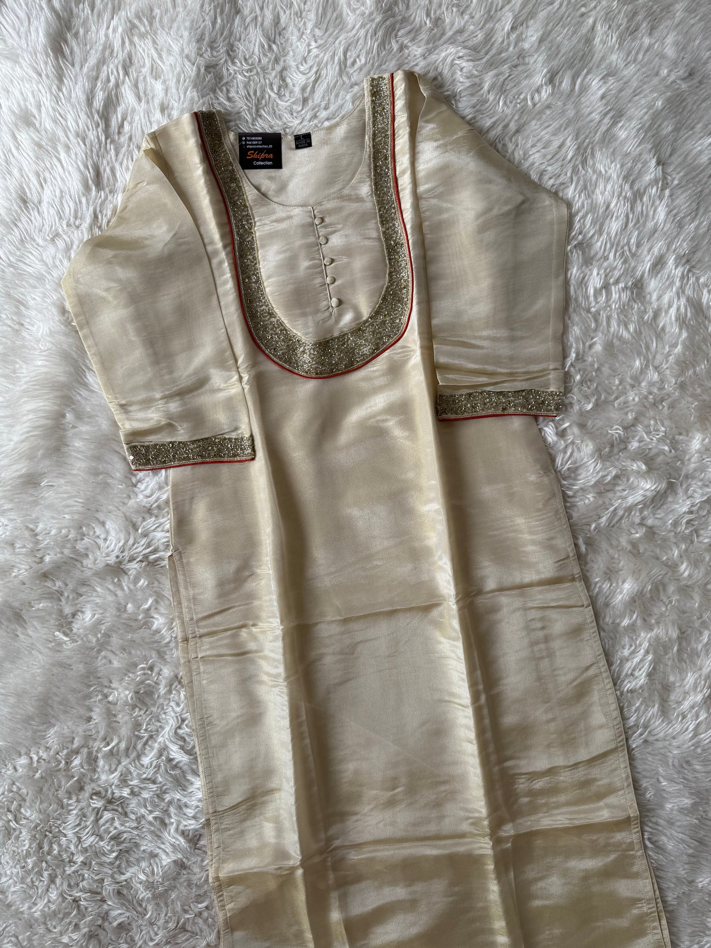 Tissue Shimmer Kurti Pant Dupatta Set