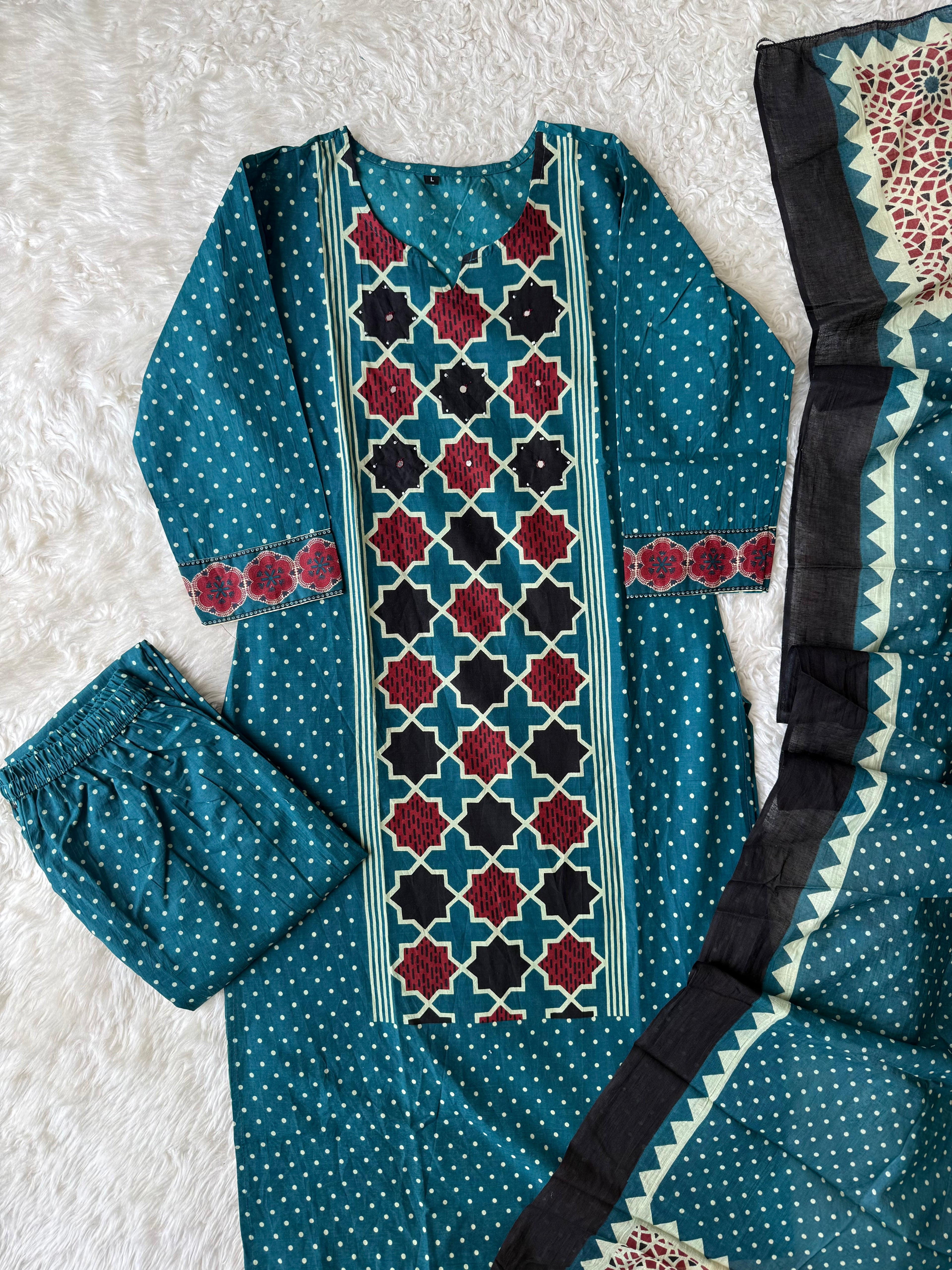 Budget Friendly Kurti Pant Dupatta Set