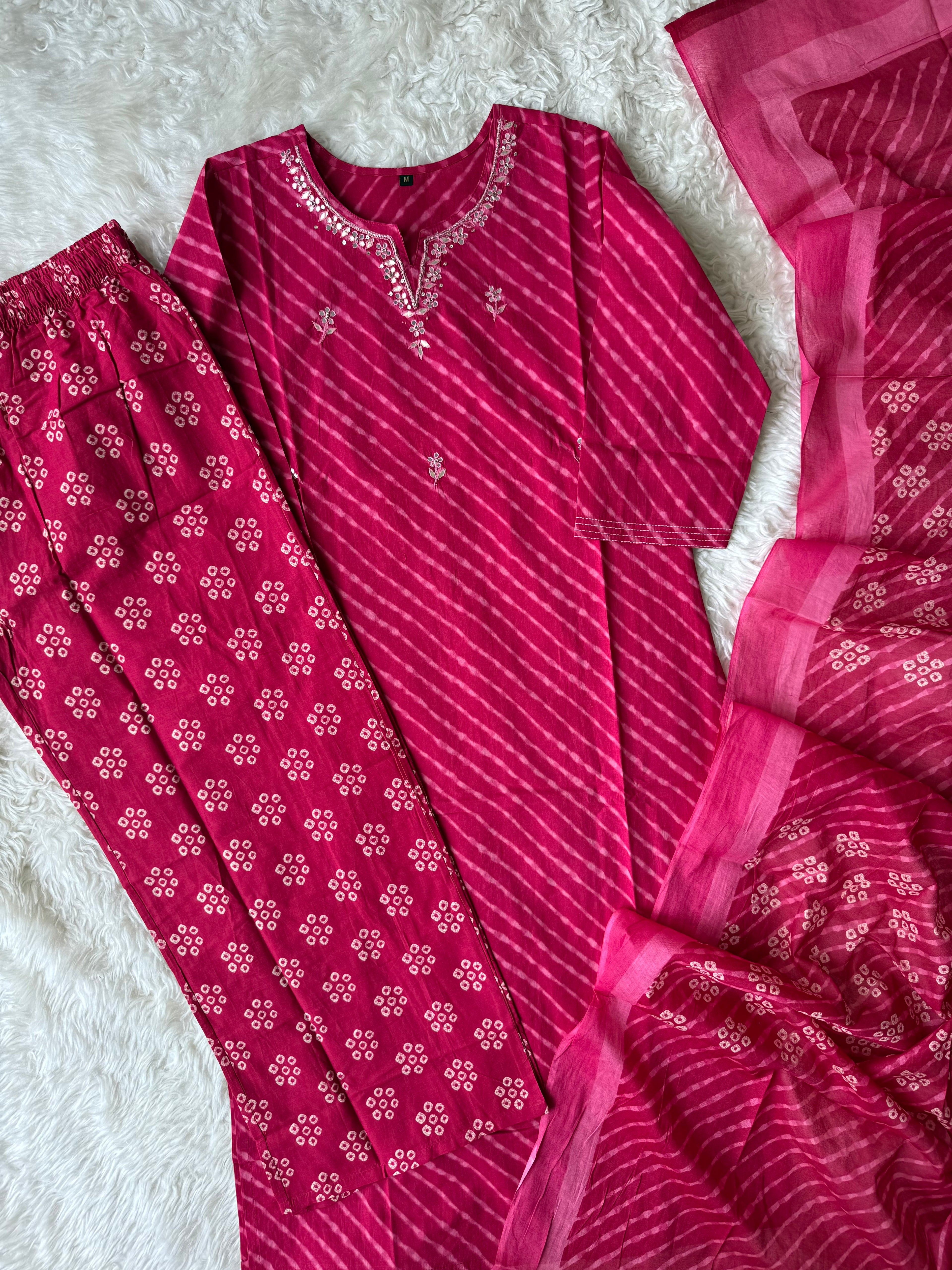 Premium Cotton Lehariya Set