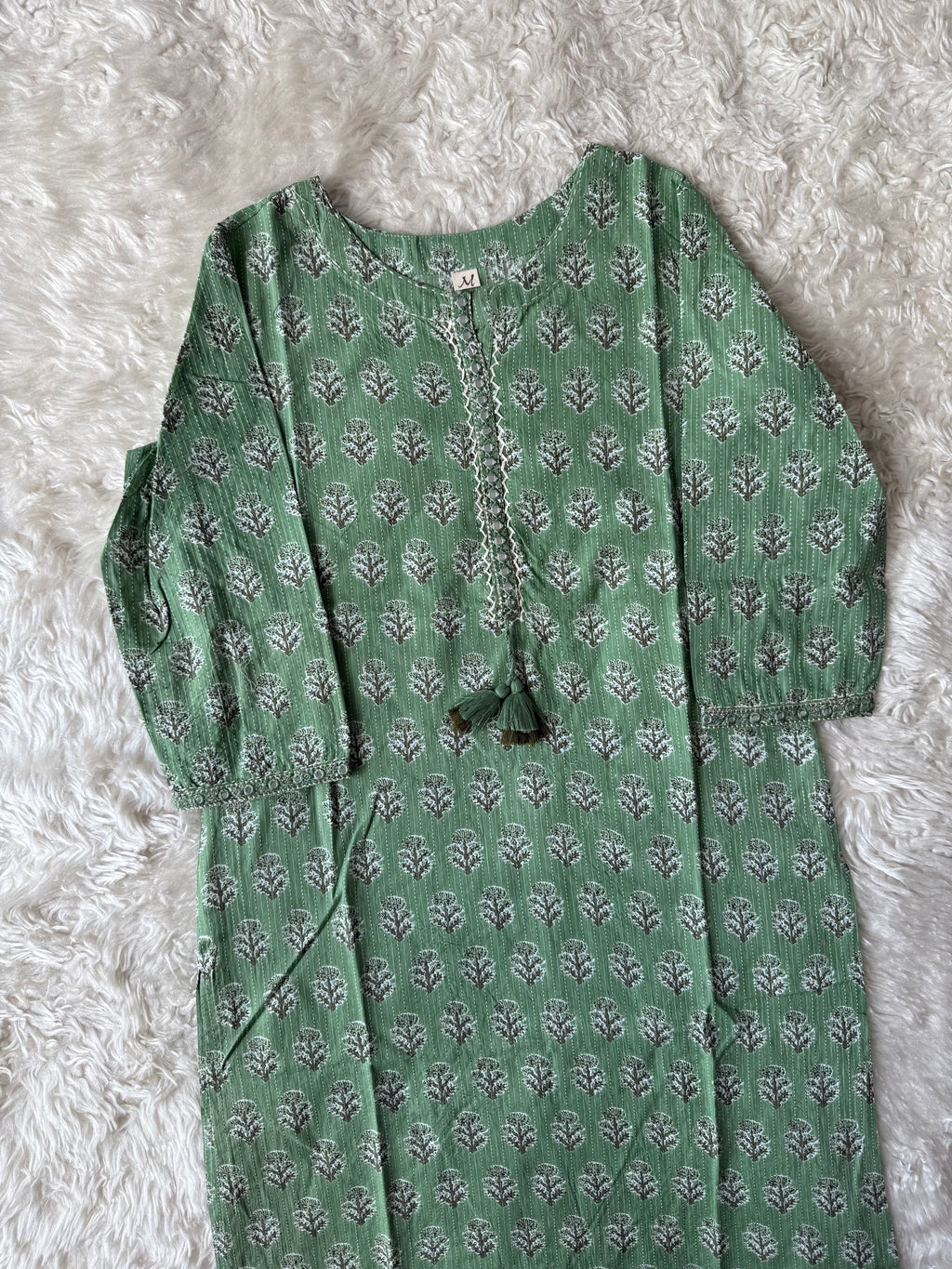 Premium Cotton “Katha” Details Kurti