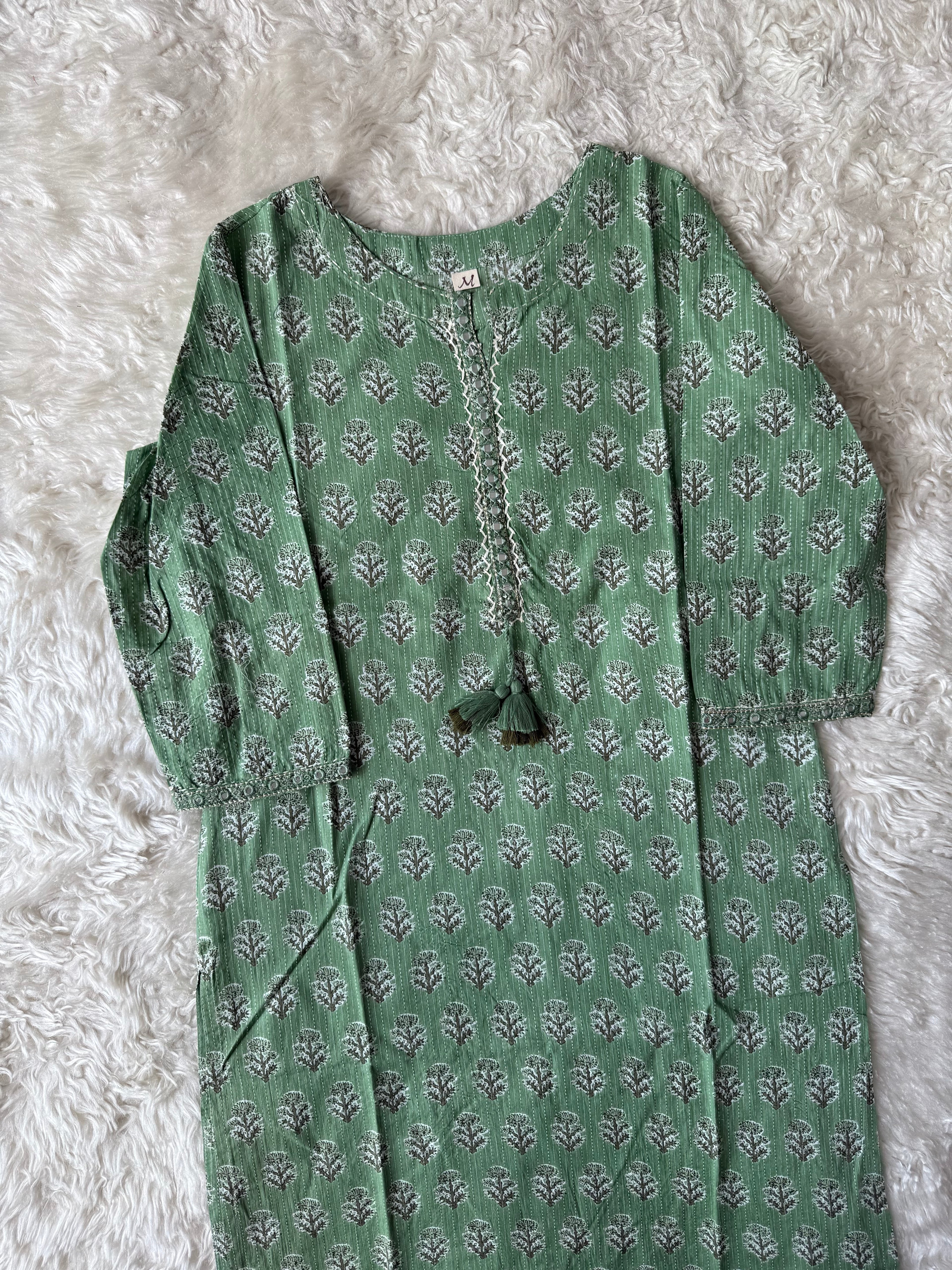 Premium Cotton “Katha” Details Kurti