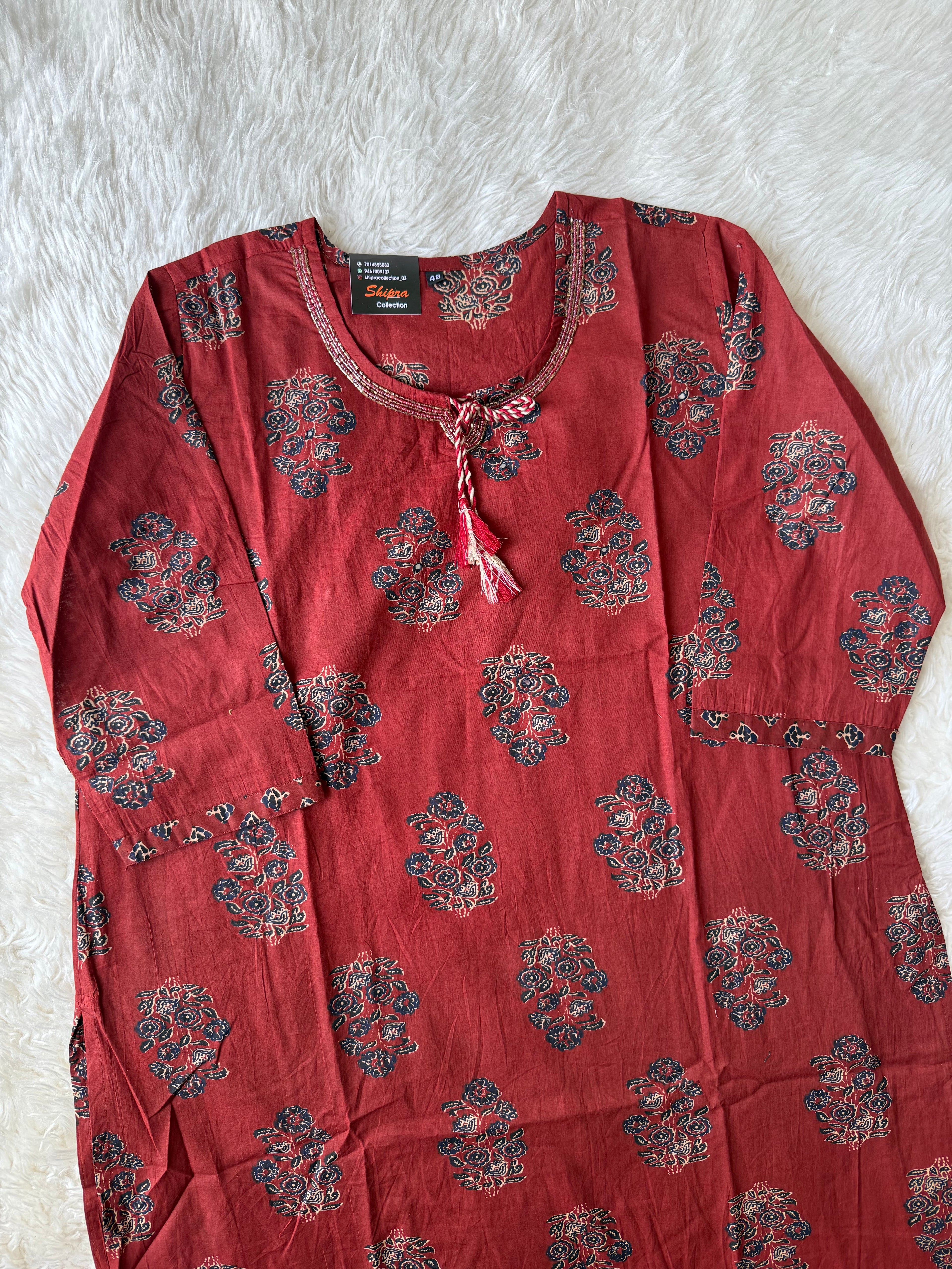 Pure Cotton Kurti Pant Dupatta Set