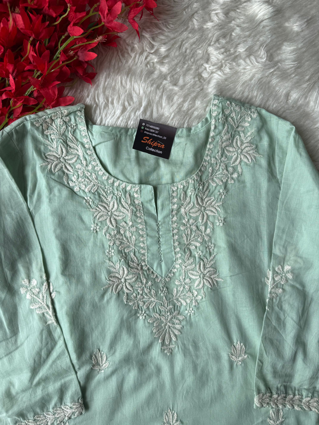 Mul Cotton Short Kurti with Lining