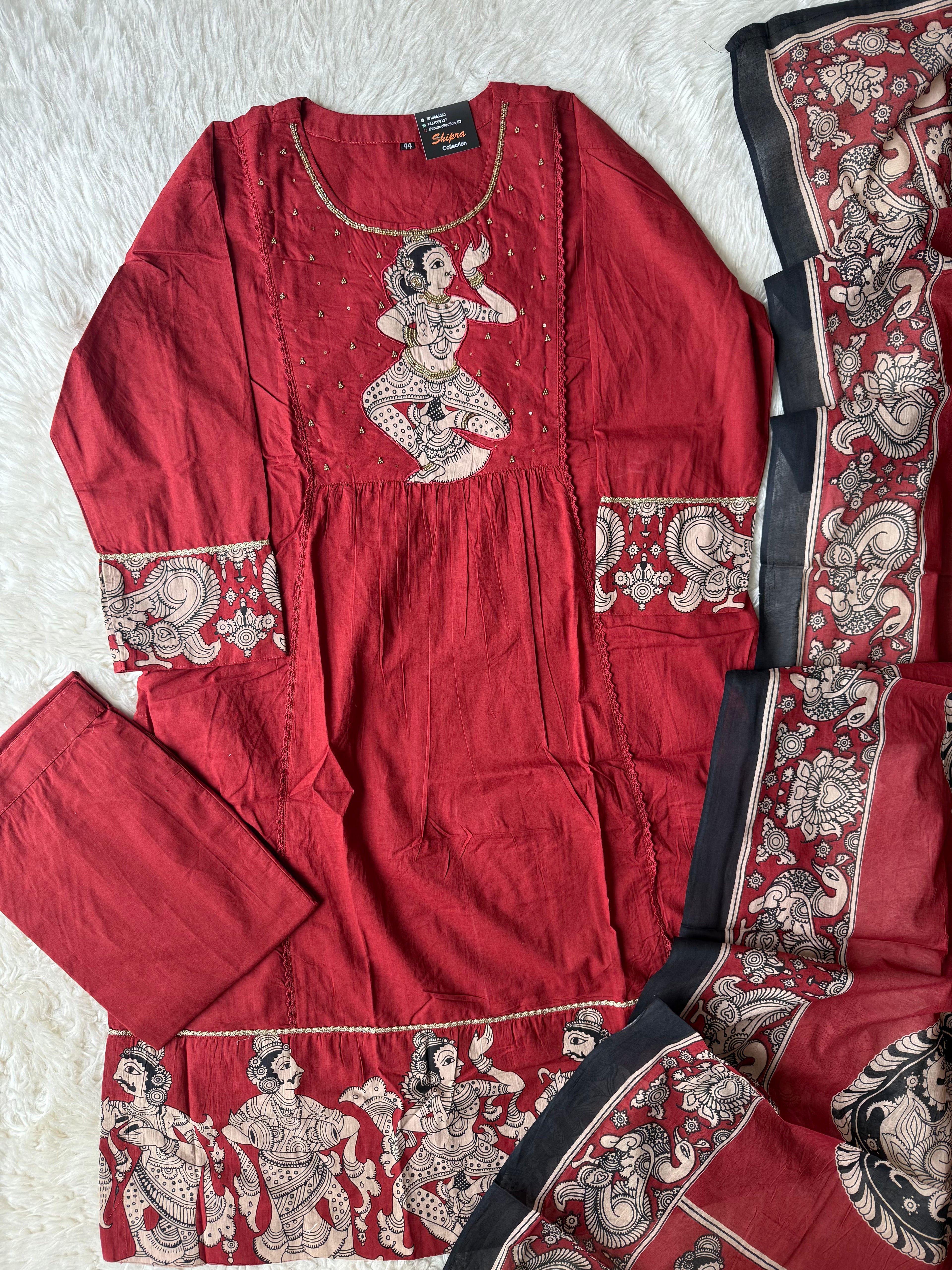 Premium Cotton Kurti Pant Dupatta Set