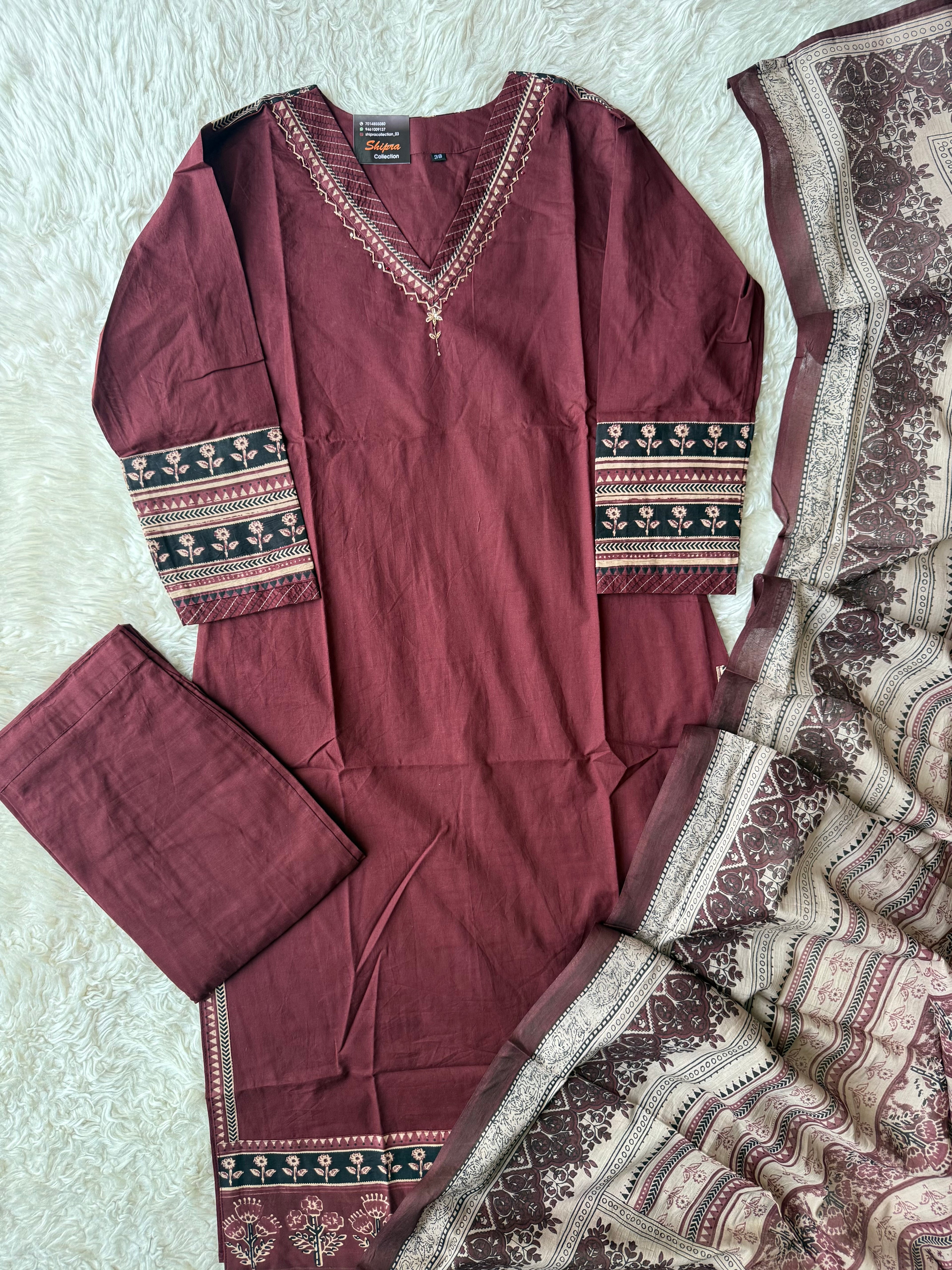 Premium Cotton Kurti Pant Dupatta Set