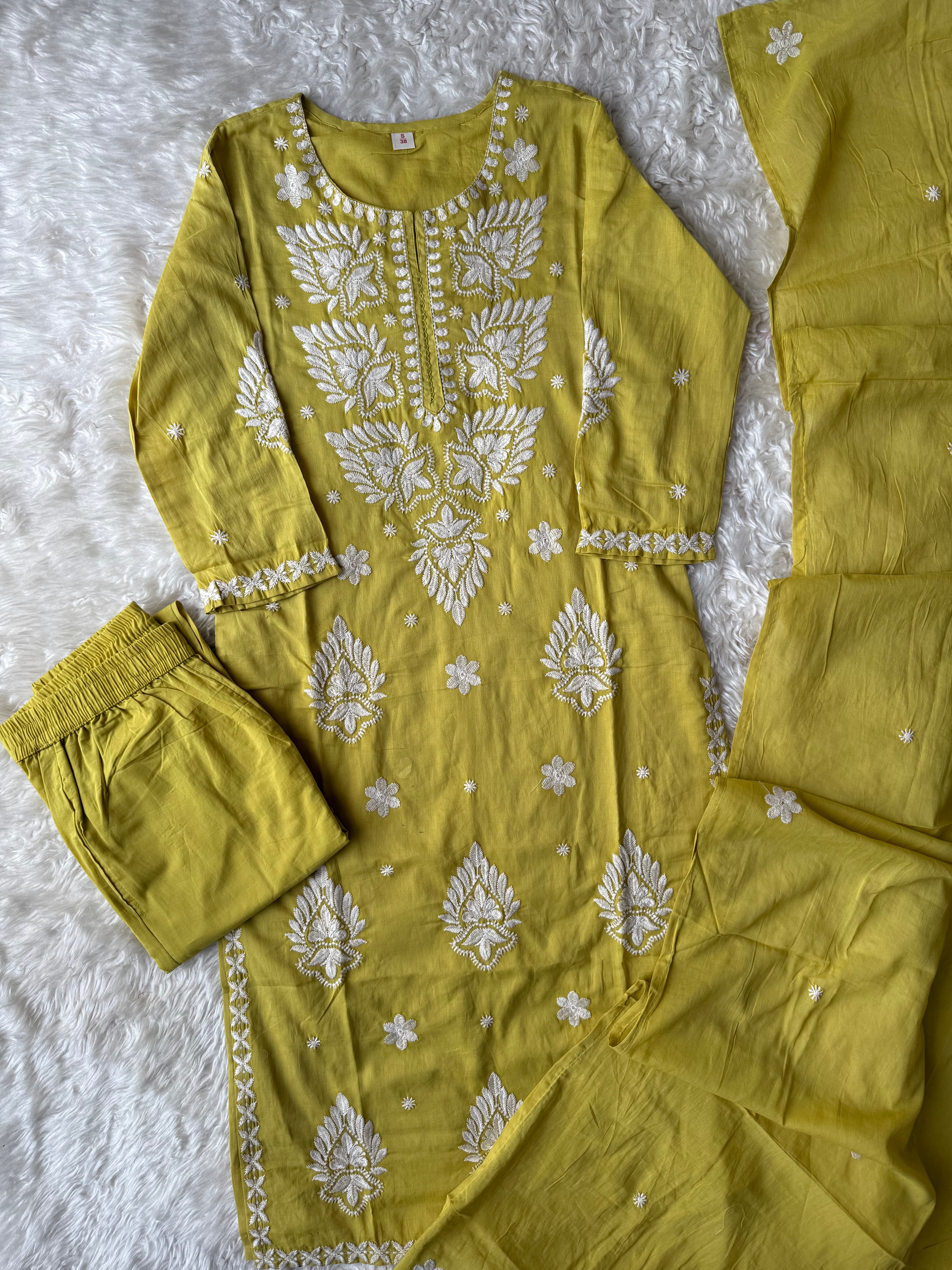 Premium Mul Cotton Kurti Pant Dupatta Set