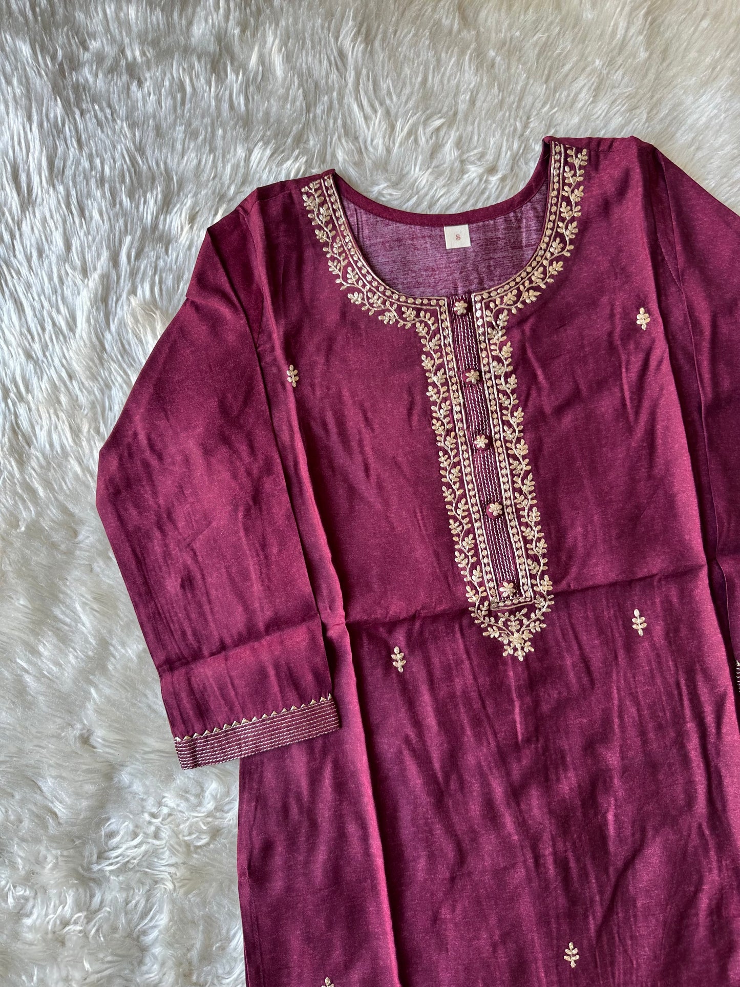 Pure Muslin Silk Kurti Pant Set