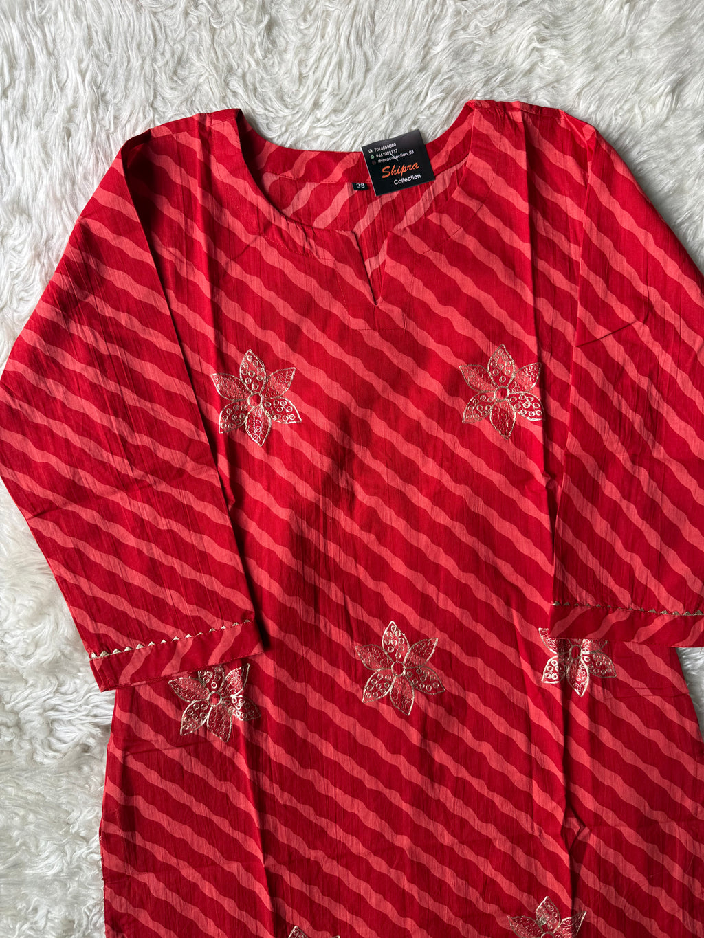 Premium Cotton Lehariya Kurti