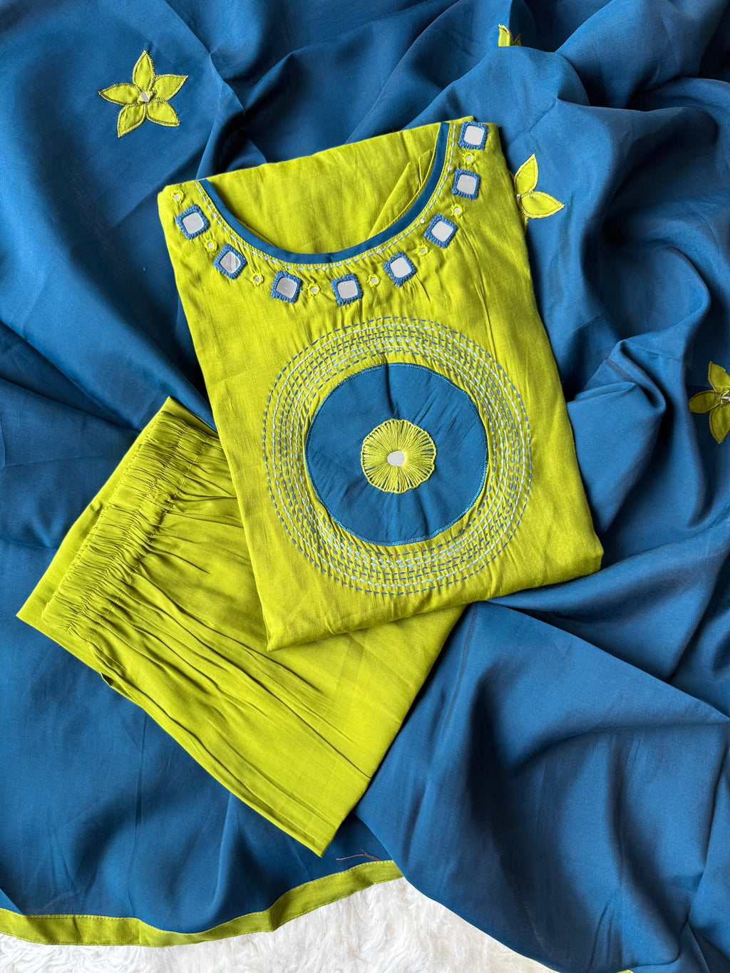 Roman Silk Kurti Plazo Dupatta Set