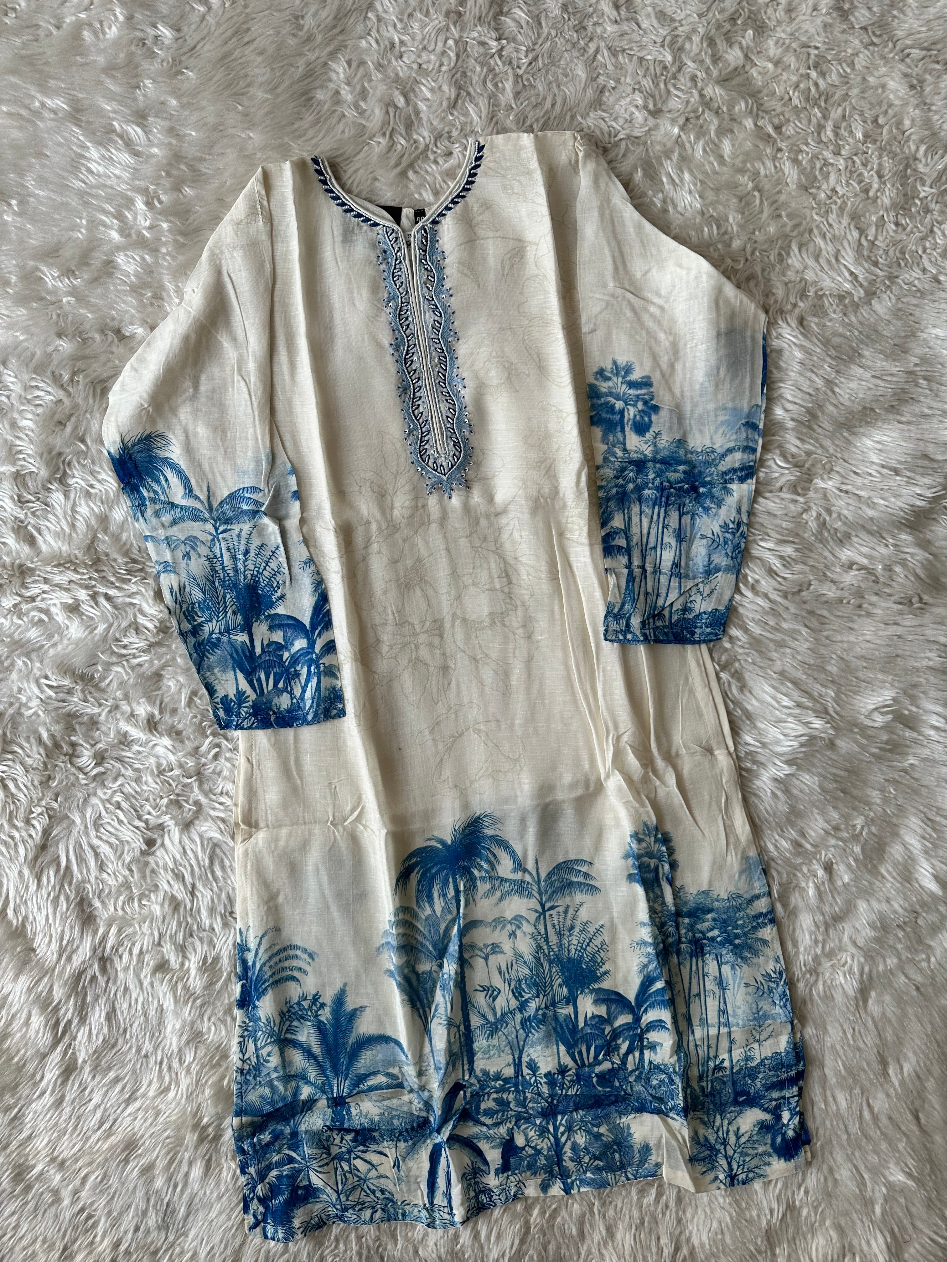 Pure Linen Kurti Pant Set