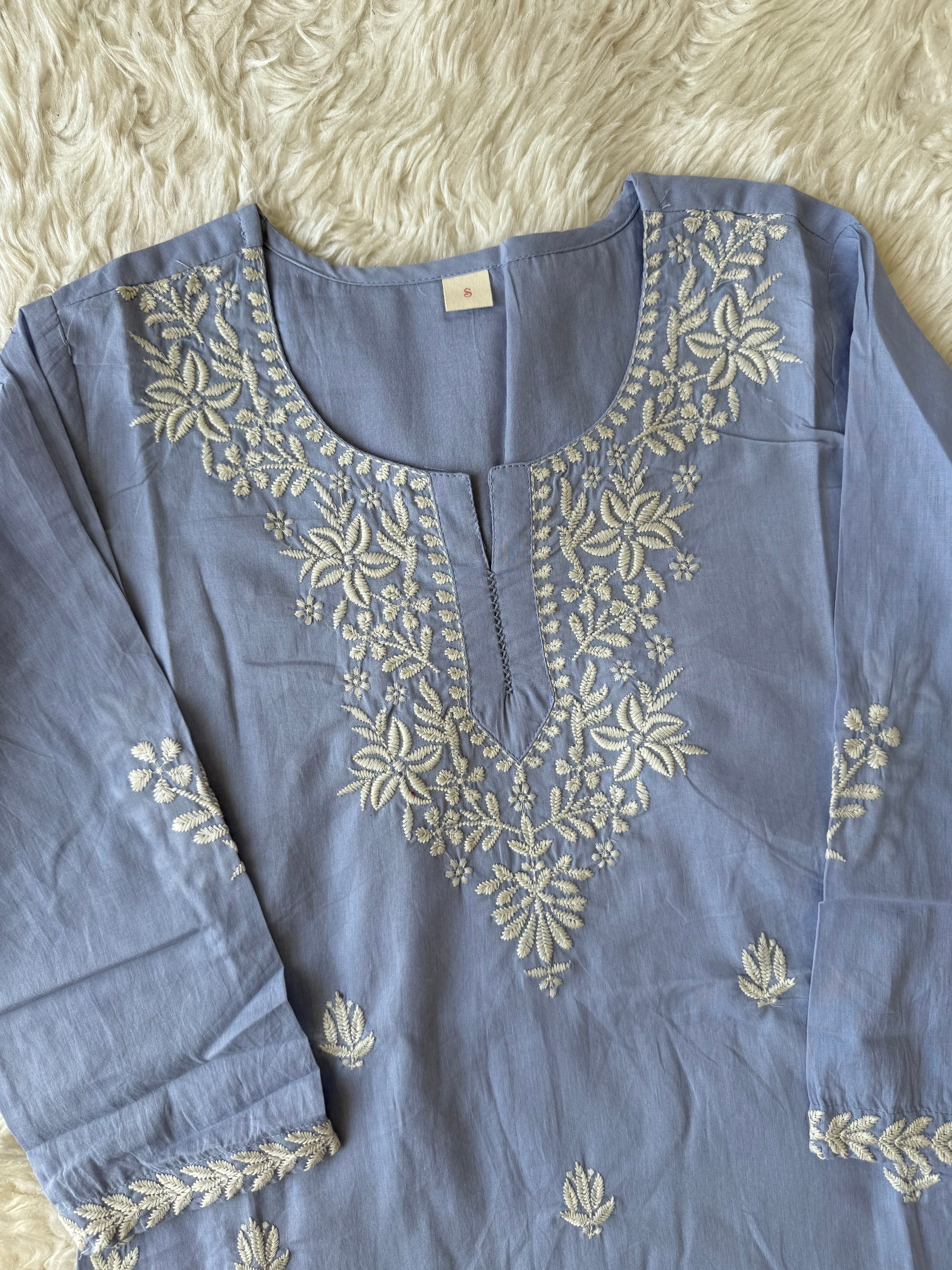 Mul Cotton Short Kurti with Lining