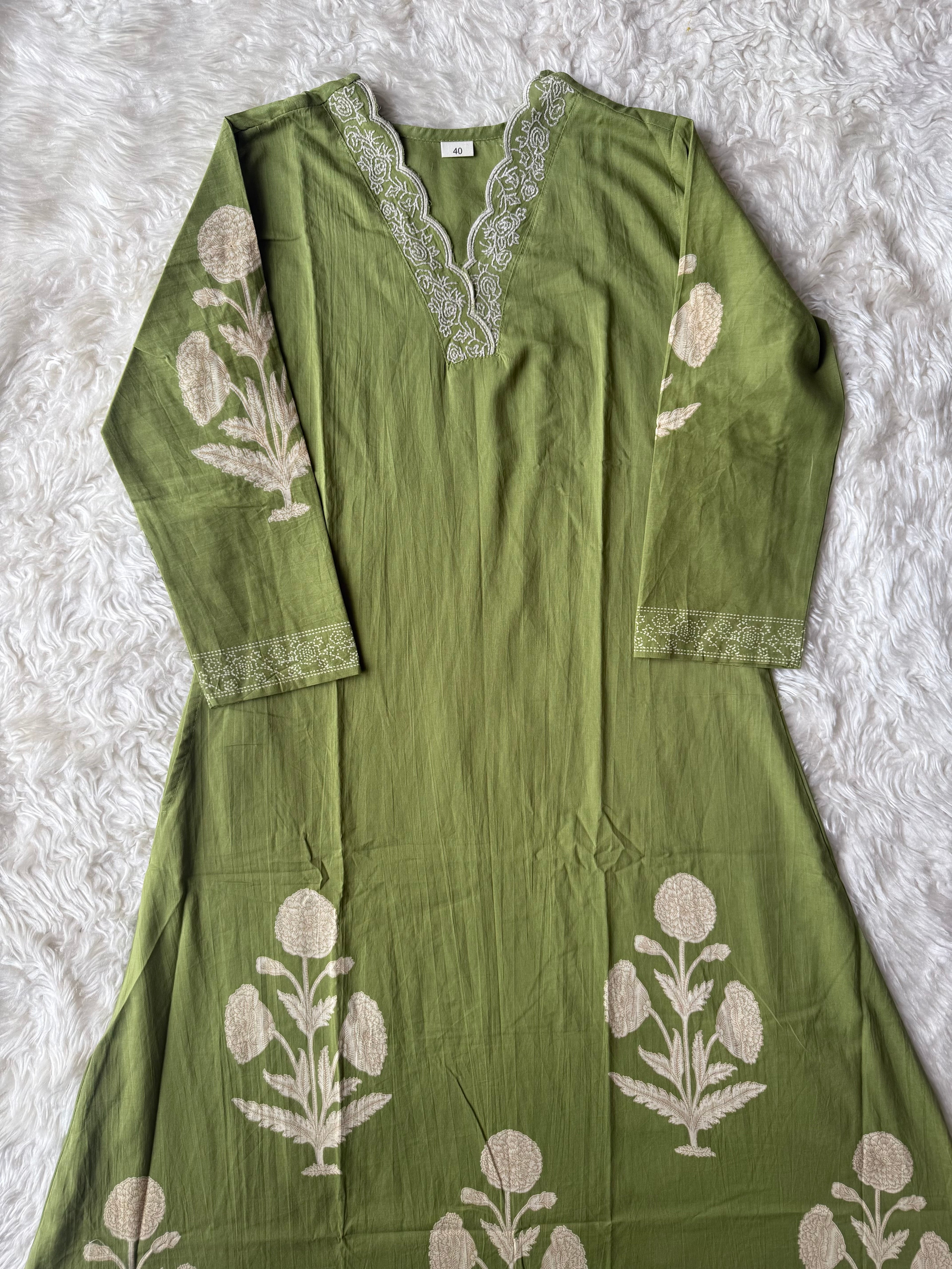 Premium Cotton Kurti Plazo Dupatta Set