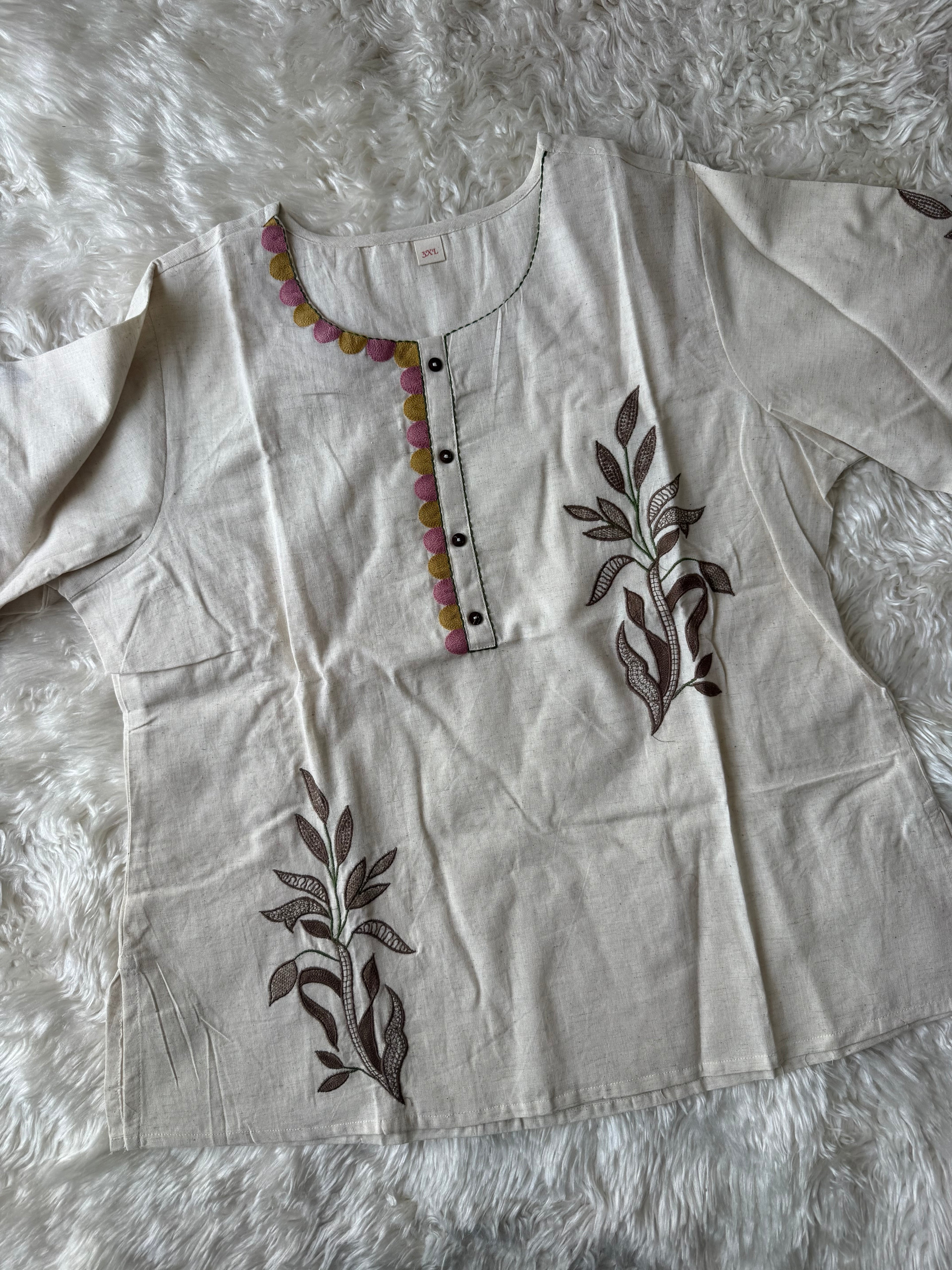 “Plus Size” Khadi Cotton Short Kurti