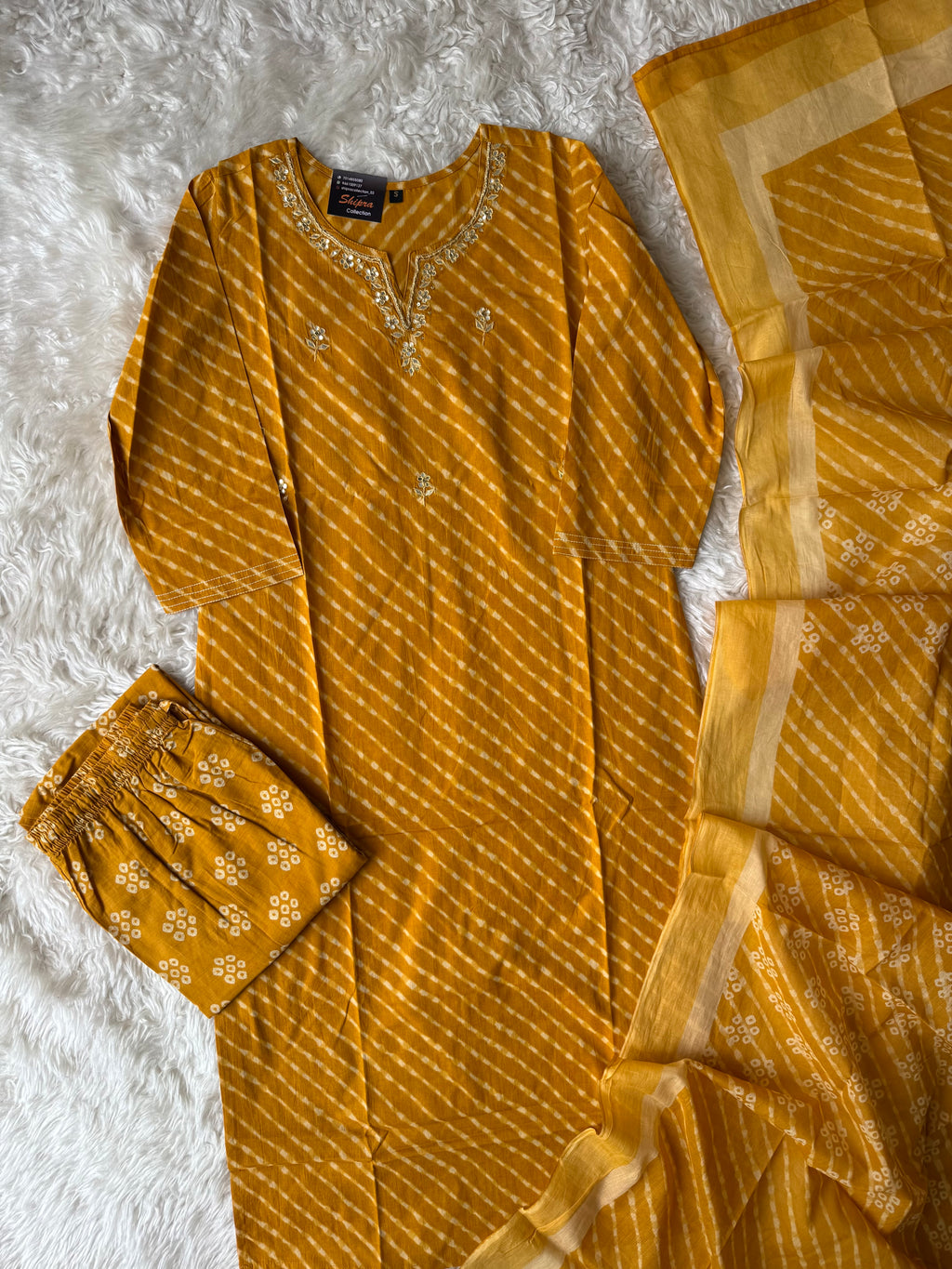 Premium Cotton Lehariya Set