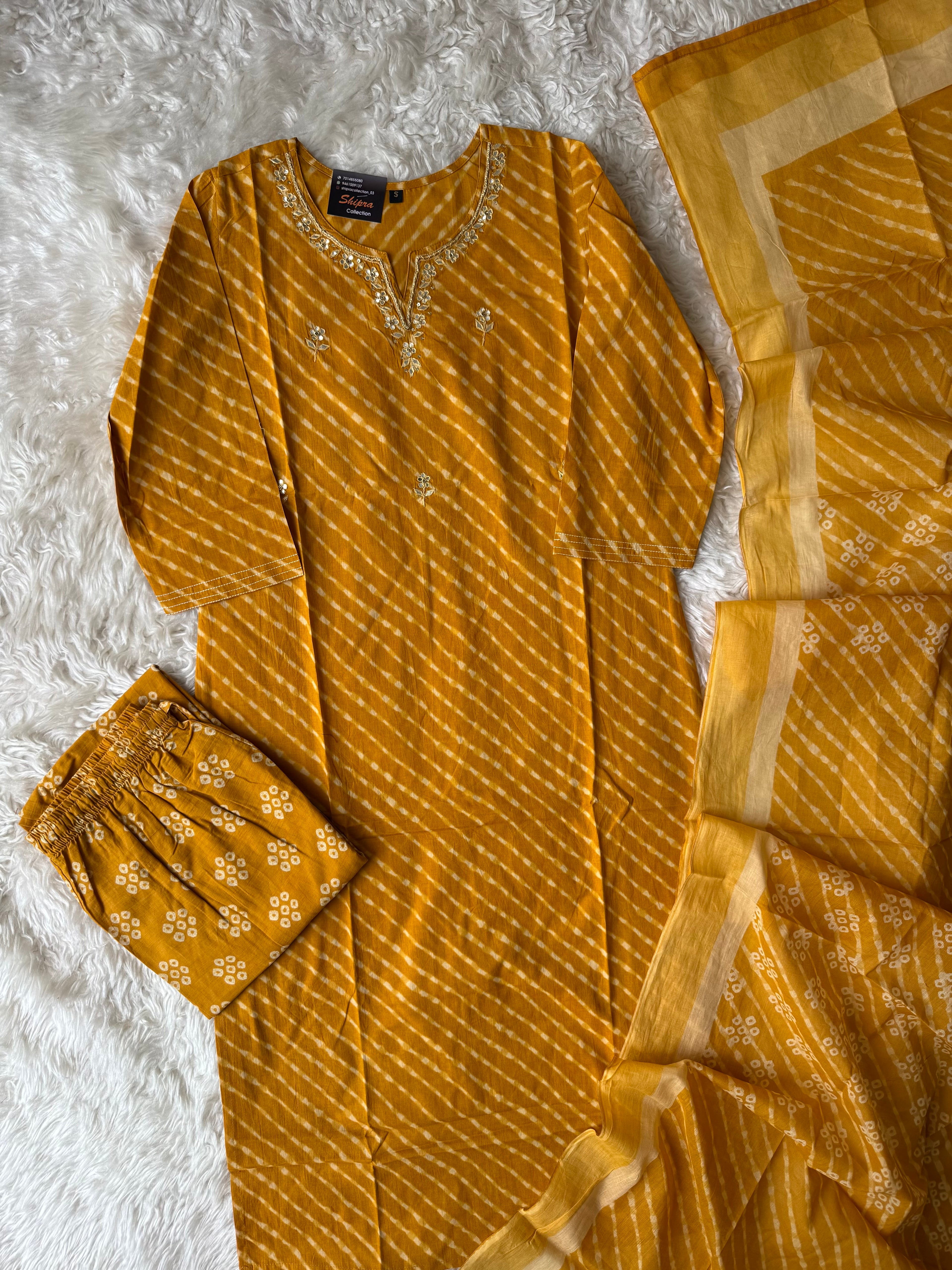 Premium Cotton Lehariya Set