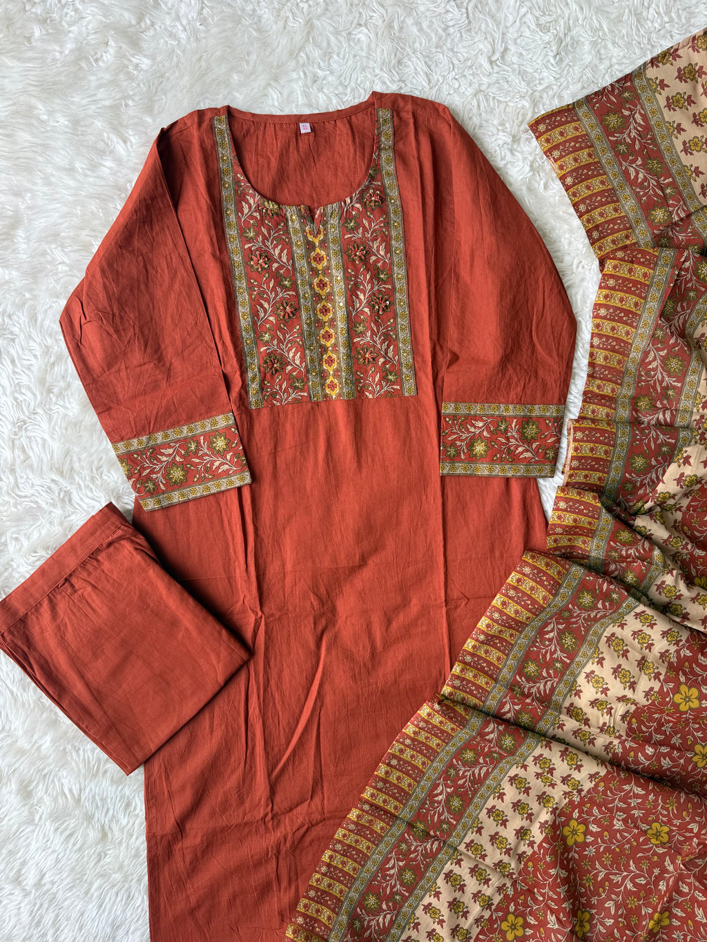 Premium Cotton Kurti Pant Dupatta Set