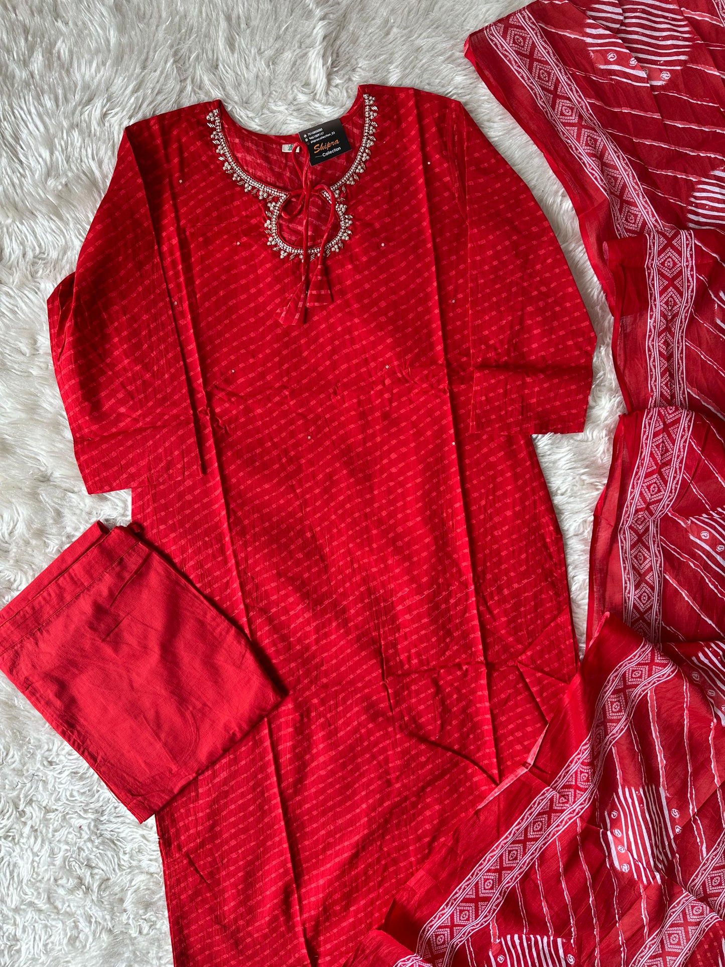 Premium Cotton Kurti Pant Dupatta Set