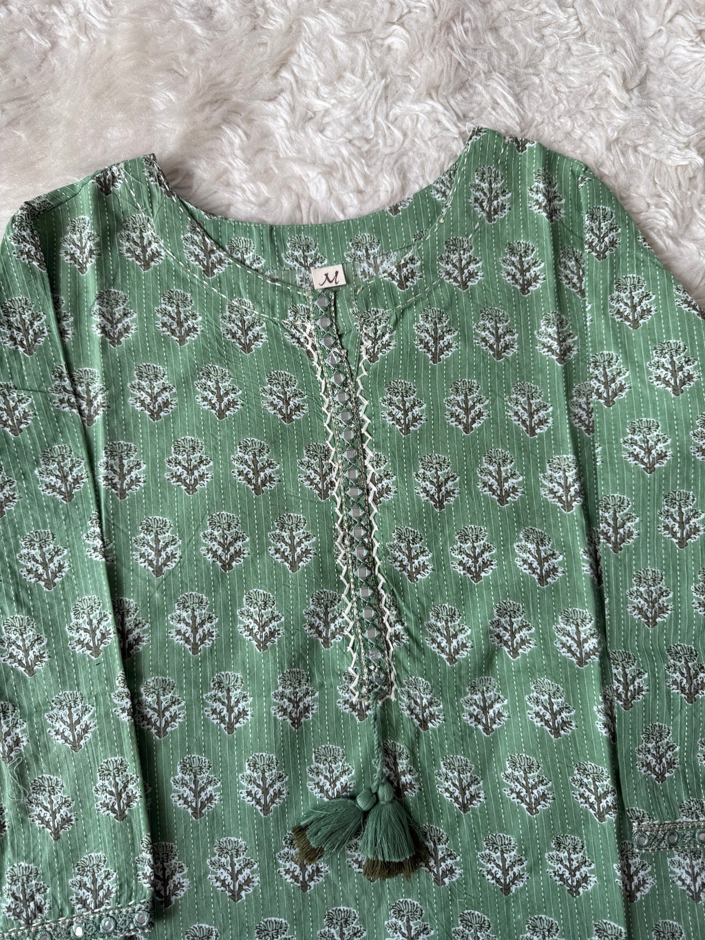 Premium Cotton “Katha” Details Kurti