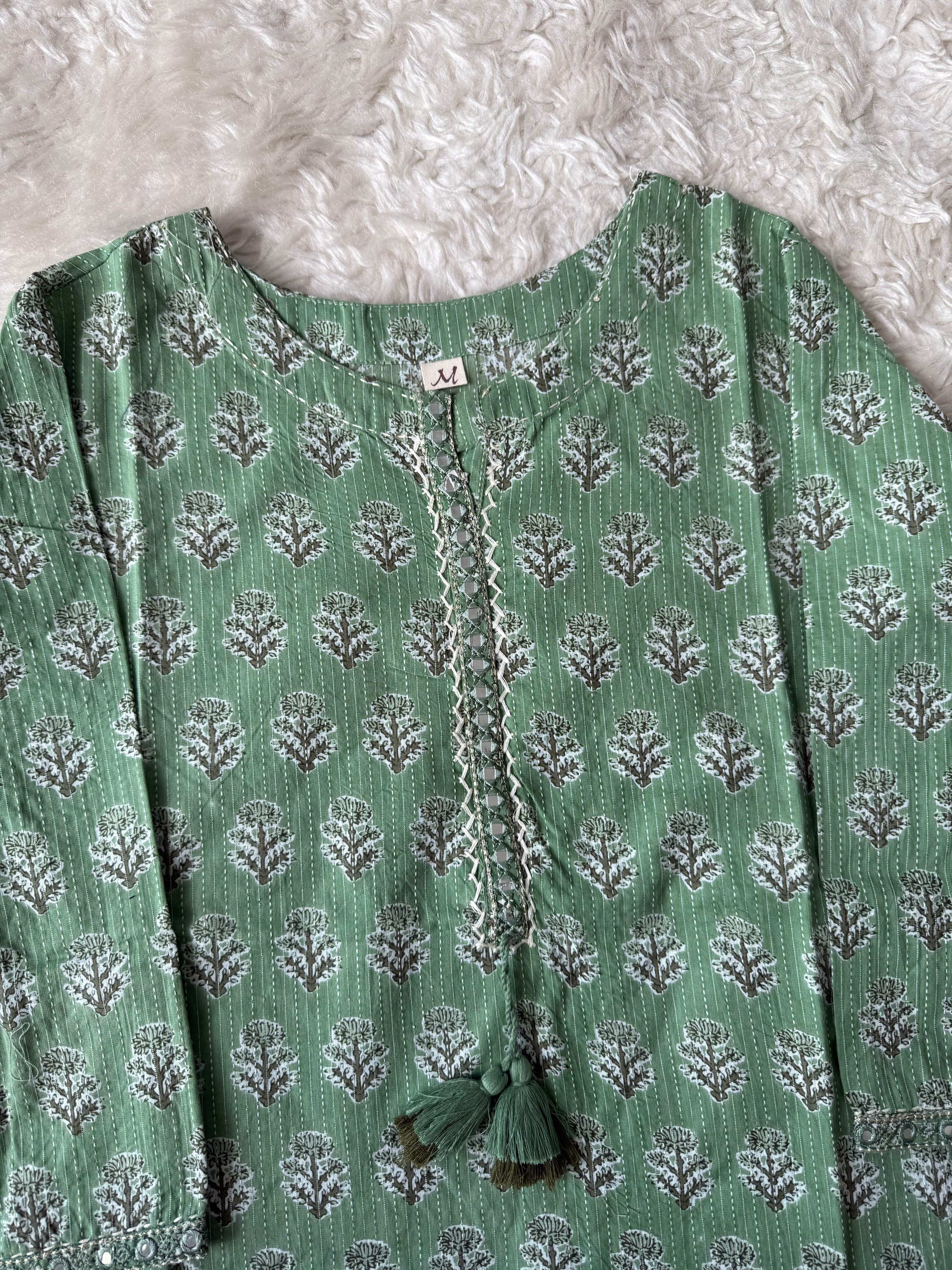 Premium Cotton “Katha” Details Kurti