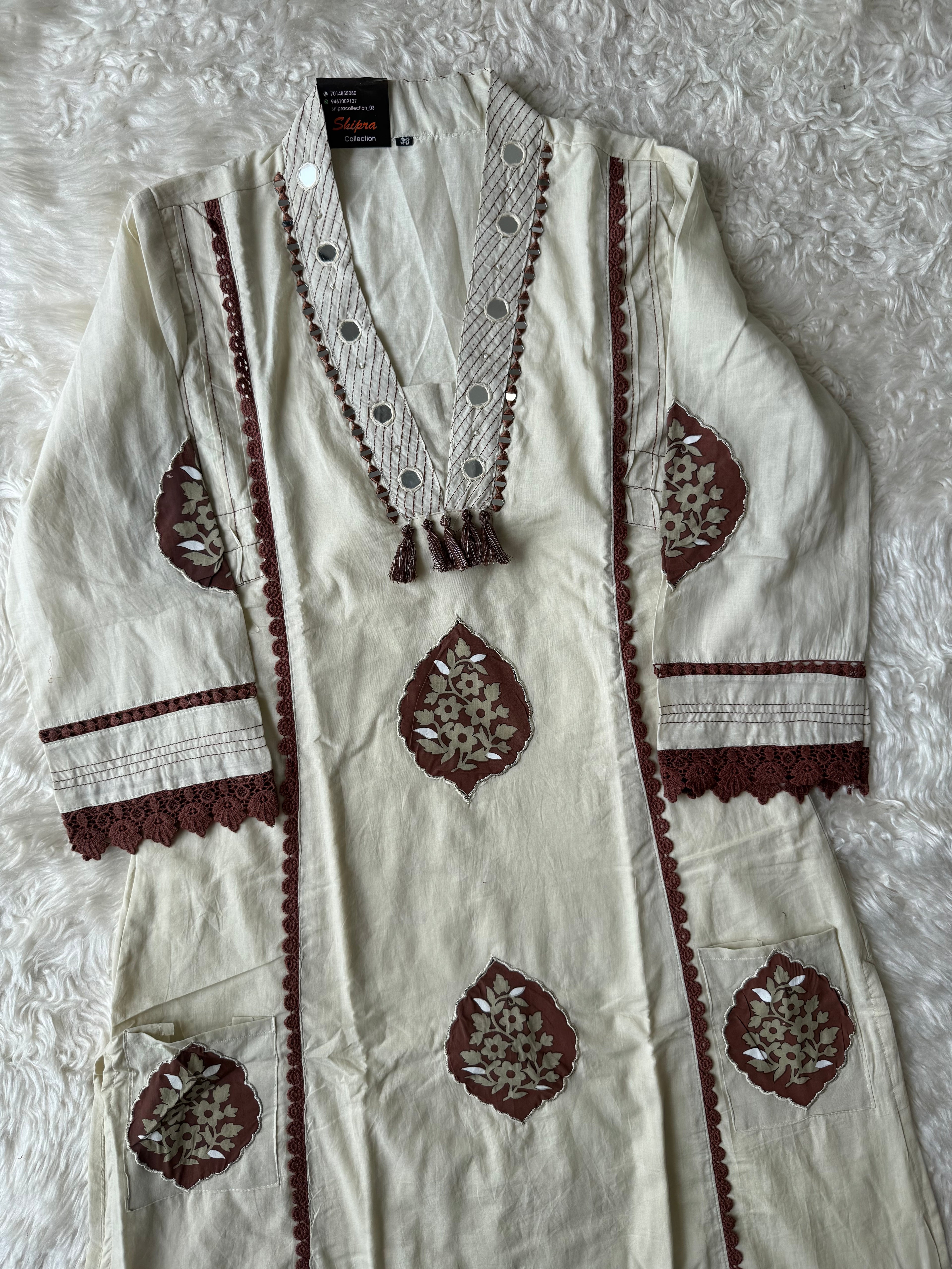 Premium Cotton Aline Kurti Plazo Dupatta Set