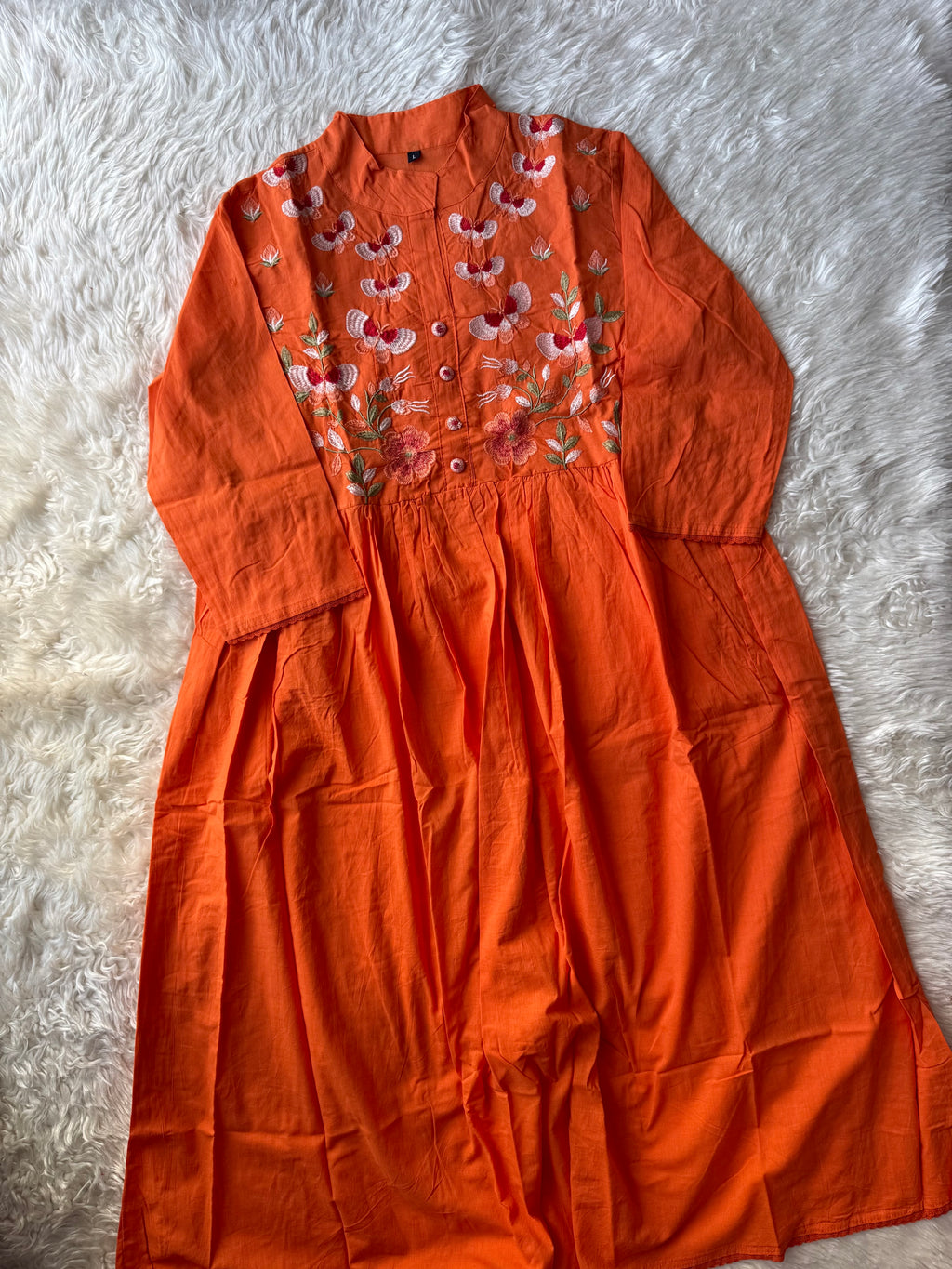 Cotton Thread Work Kurti Pant Set