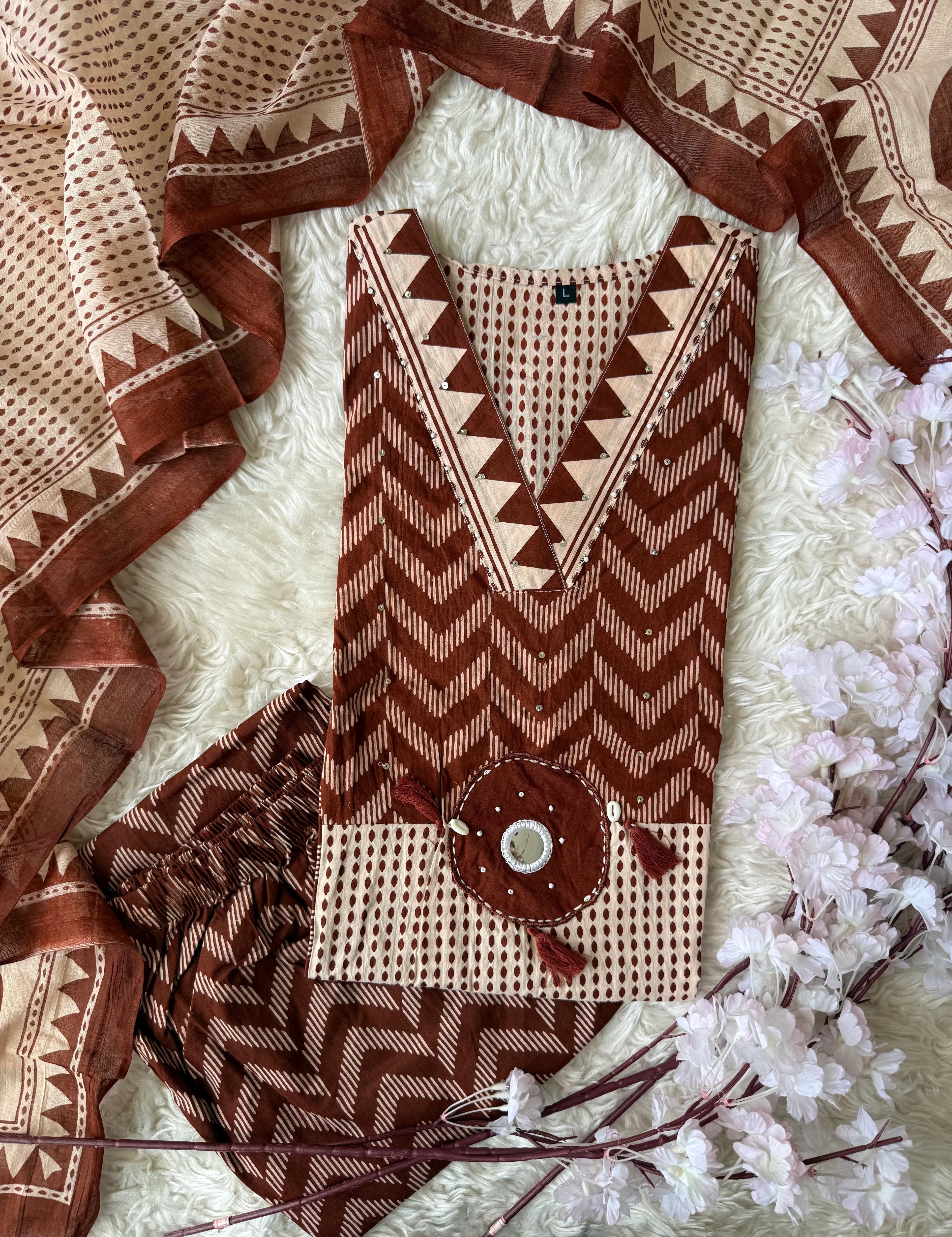 Budget Friendly Kurti Pant Dupatta Set