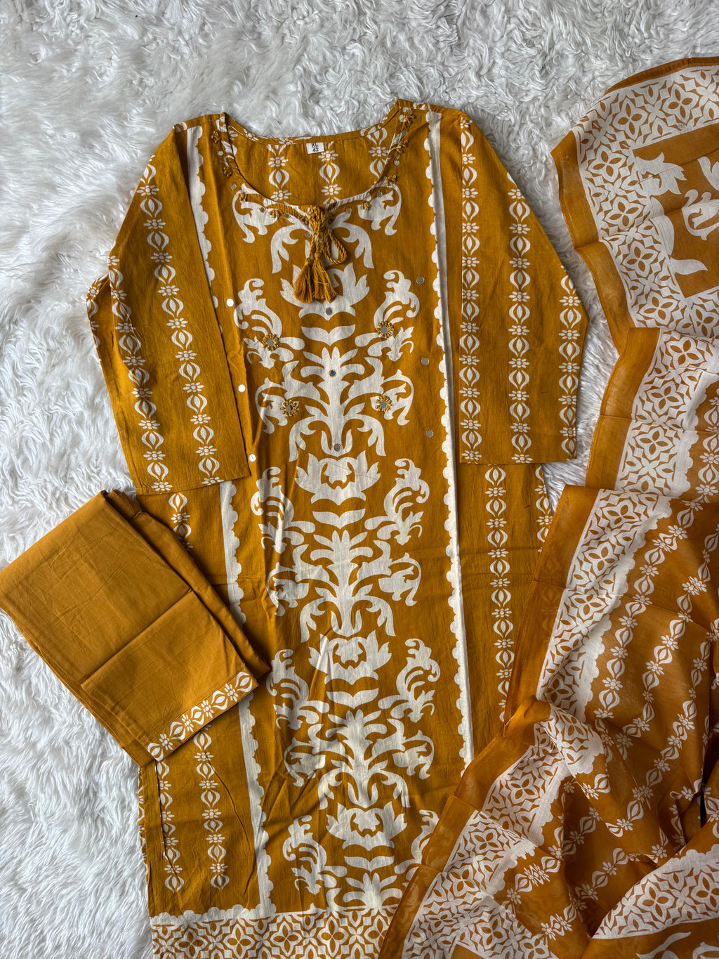 Premium Cotton Kurti Pant Dupatta Set