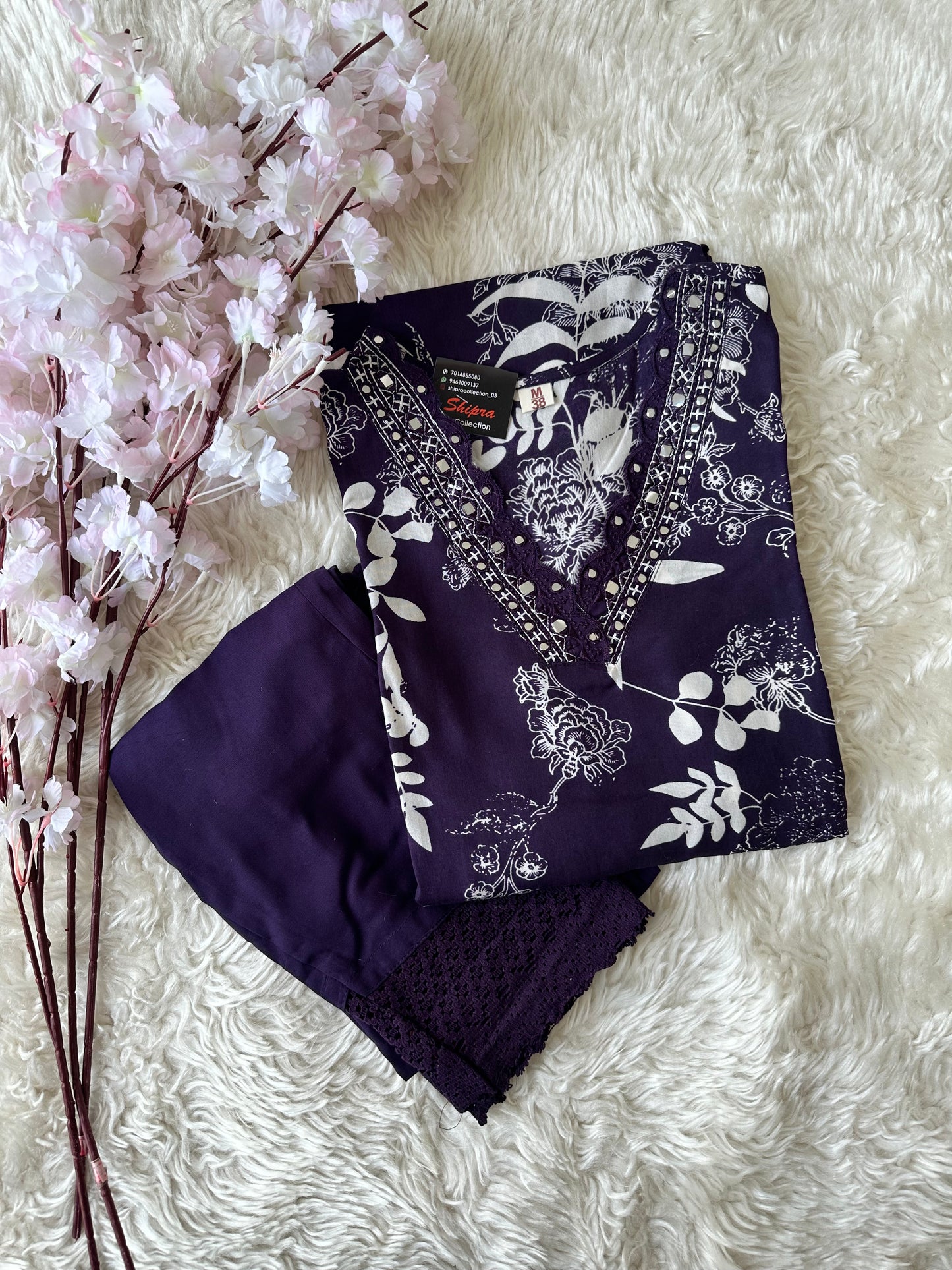 Rayon Kurti Pant Set